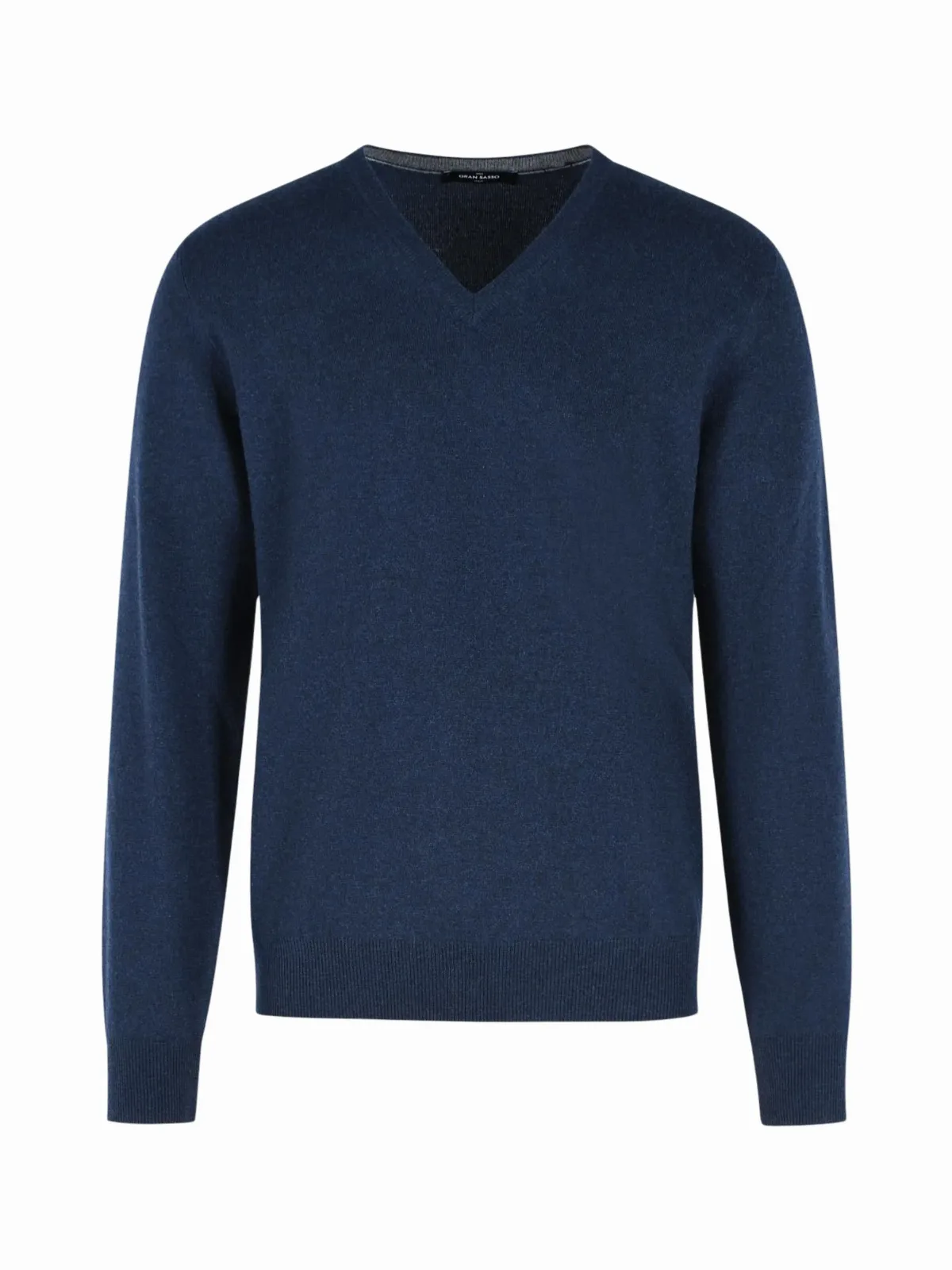 Deep V-Neck Ribbed Cashmere Sweater by Gran Sasso