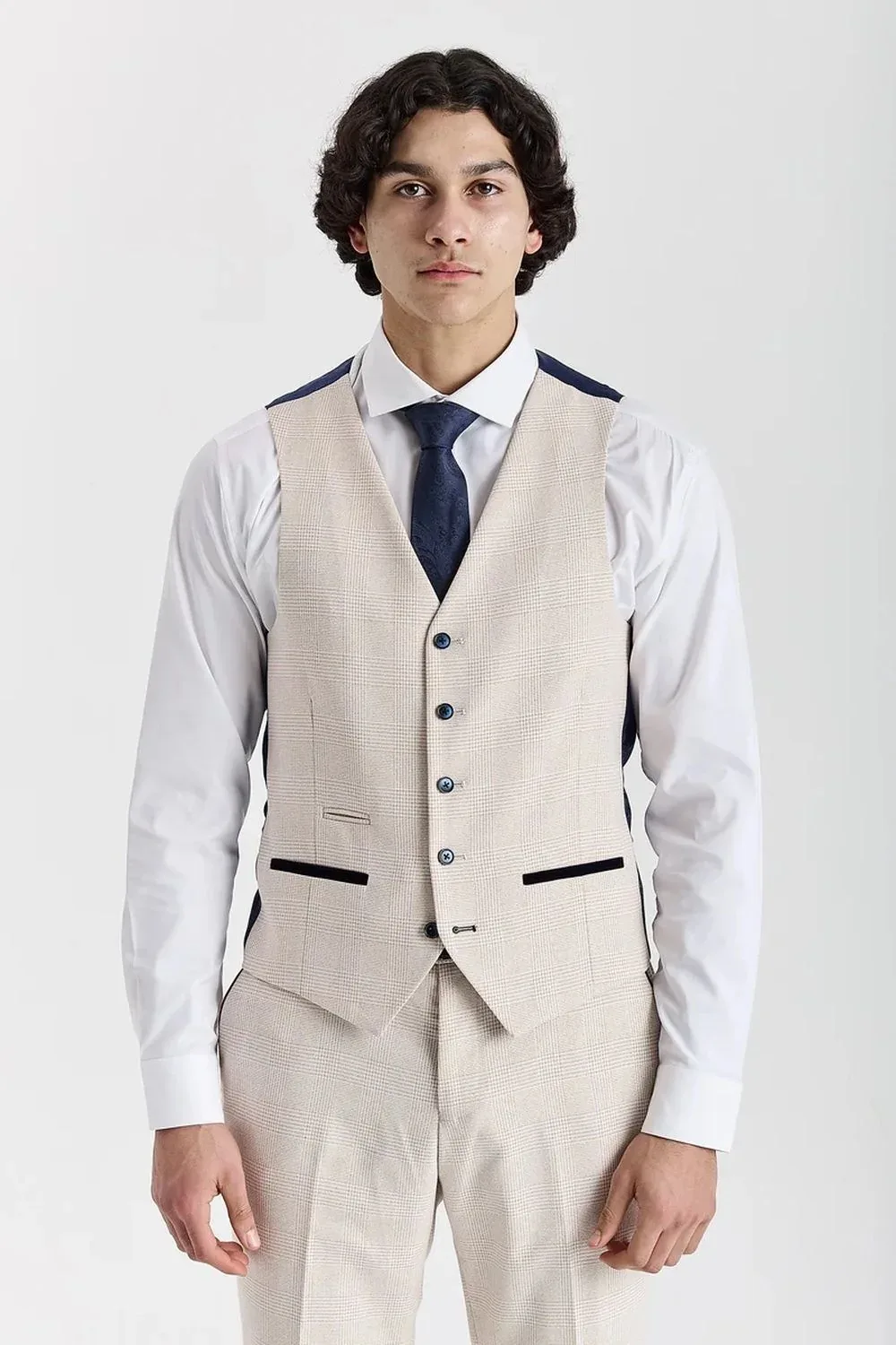 Regeent Waistcoat Plaid Check Formal Suit Vest by Paul Andrew