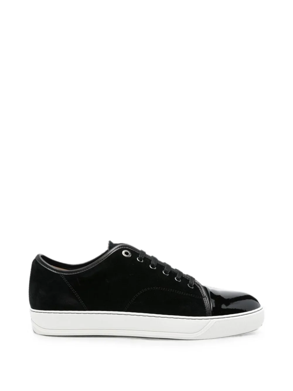 Suede Patent Leather Sneakers by Lanvin