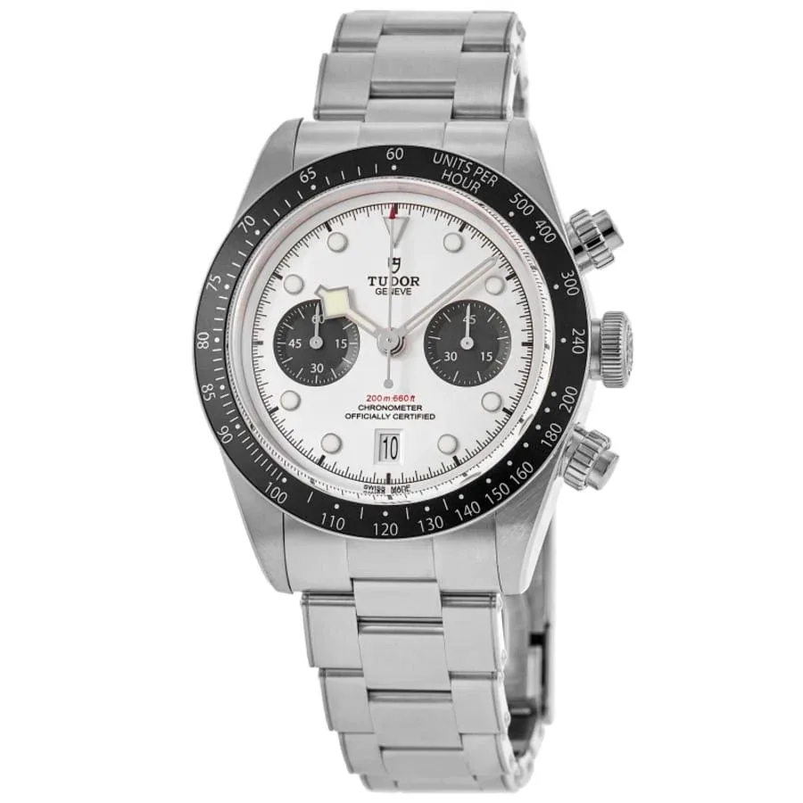Black Bay Chrono White Dial Stainless Steel Watch by Tudor