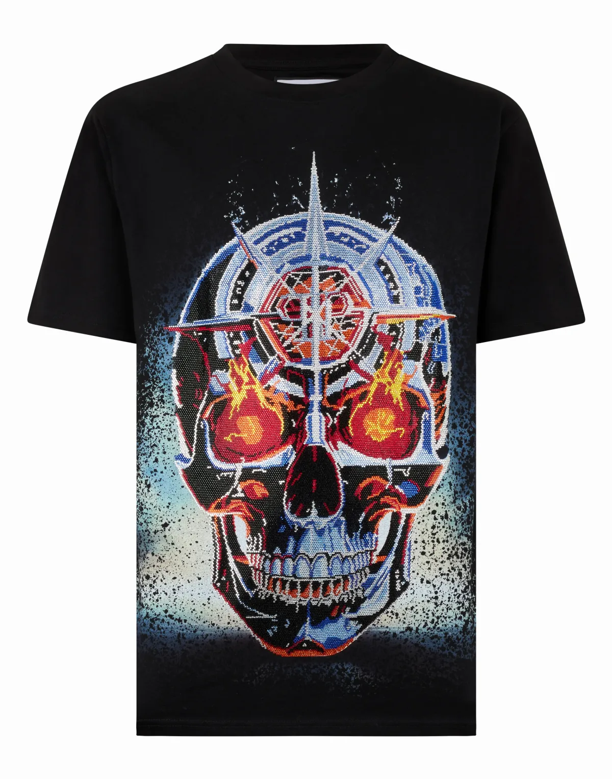Round Neck T-Shirt Chrome Skull Stones