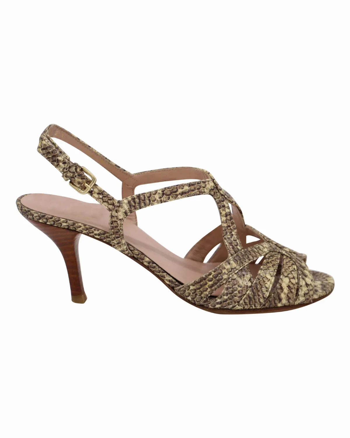 Snakeskin Print High Heel Sandals in Multicolor Leather by Stuart Weitzman