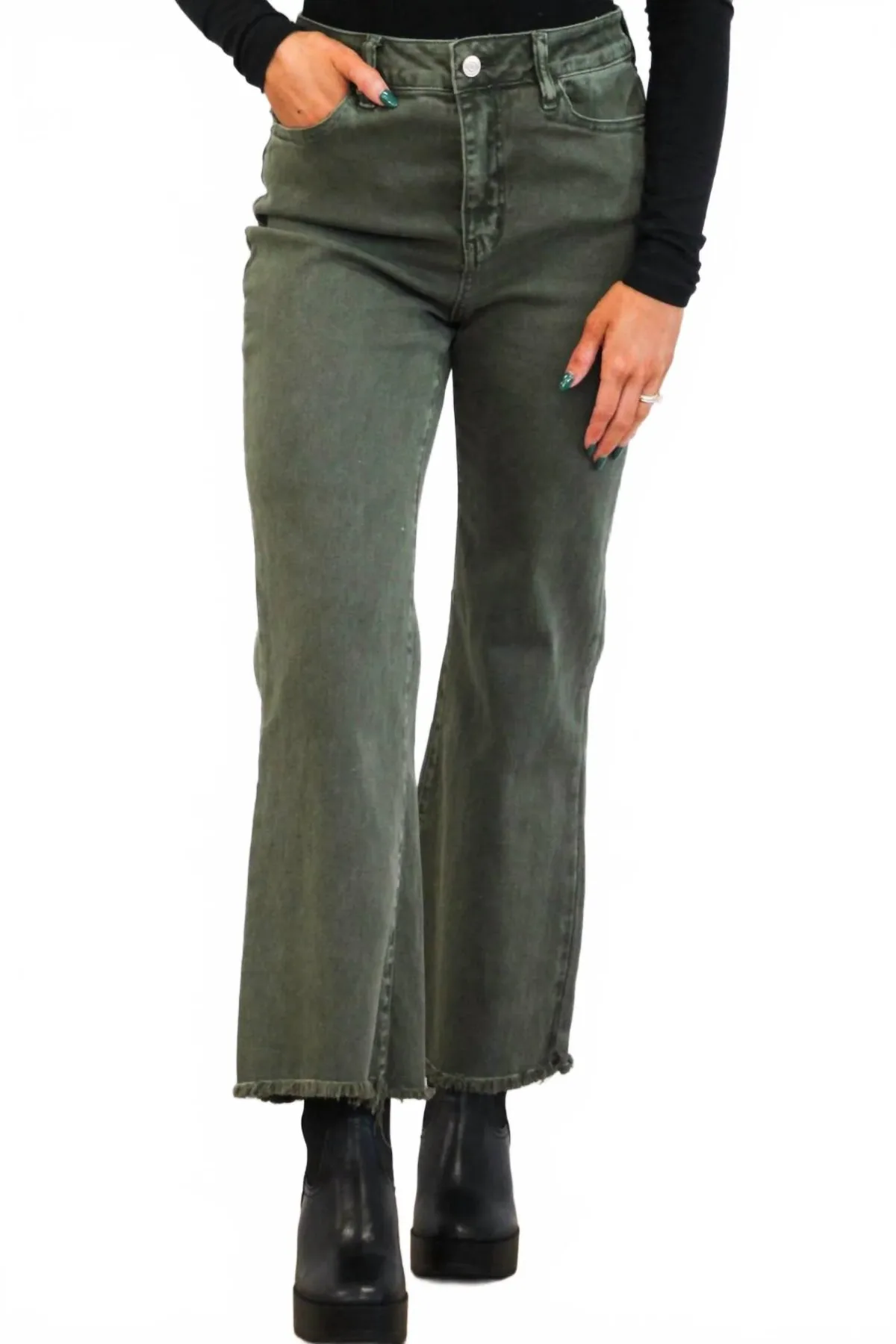Zuri High Waisted Bootcut Jeans by ZENANA