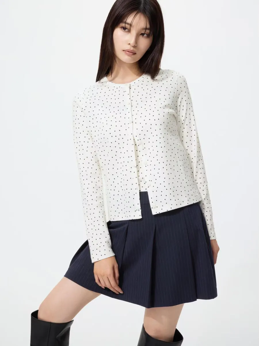 Pointelle Cardigan Heart by UNIQLO