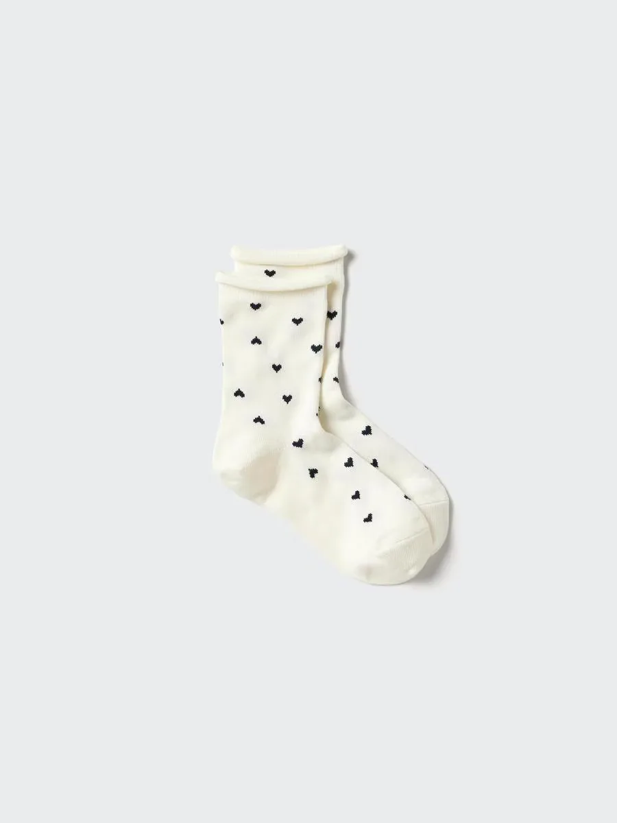 Heattech Socks Top Roll Heart with Odor Control by UNIQLO
