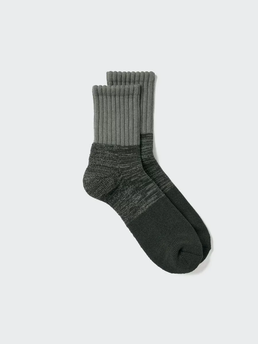Heattech Pile Half Socks Color Block Soft Fit with Deodorizing by UNIQLO