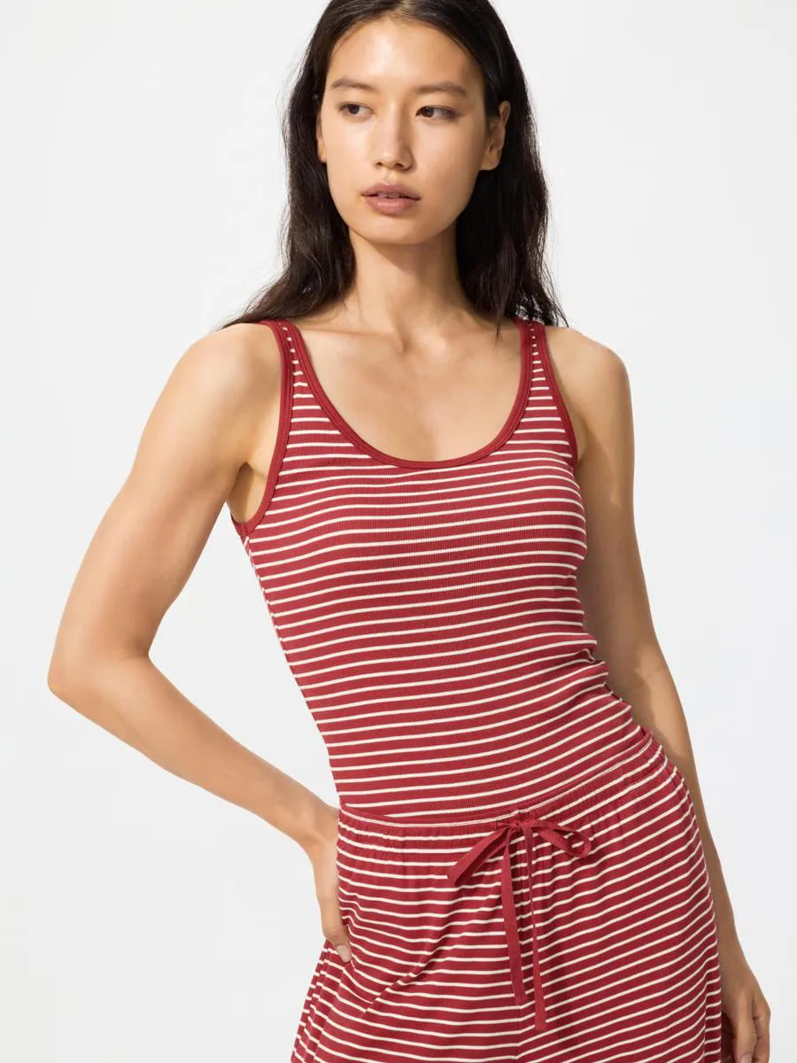 Ribbed Sleeveless Top Striped by UNIQLO
