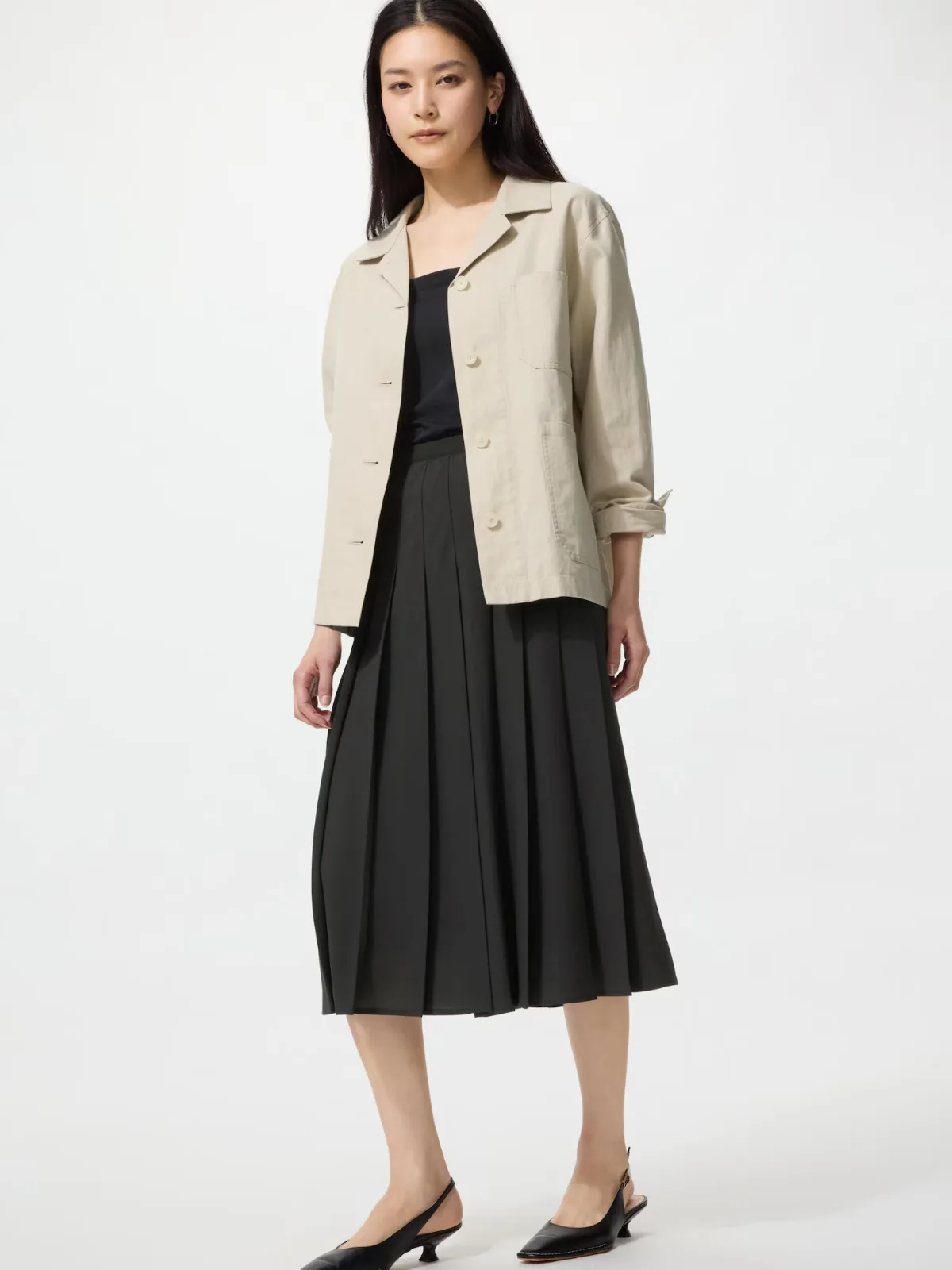 Chiffon Pleated Midi Skirt by UNIQLO
