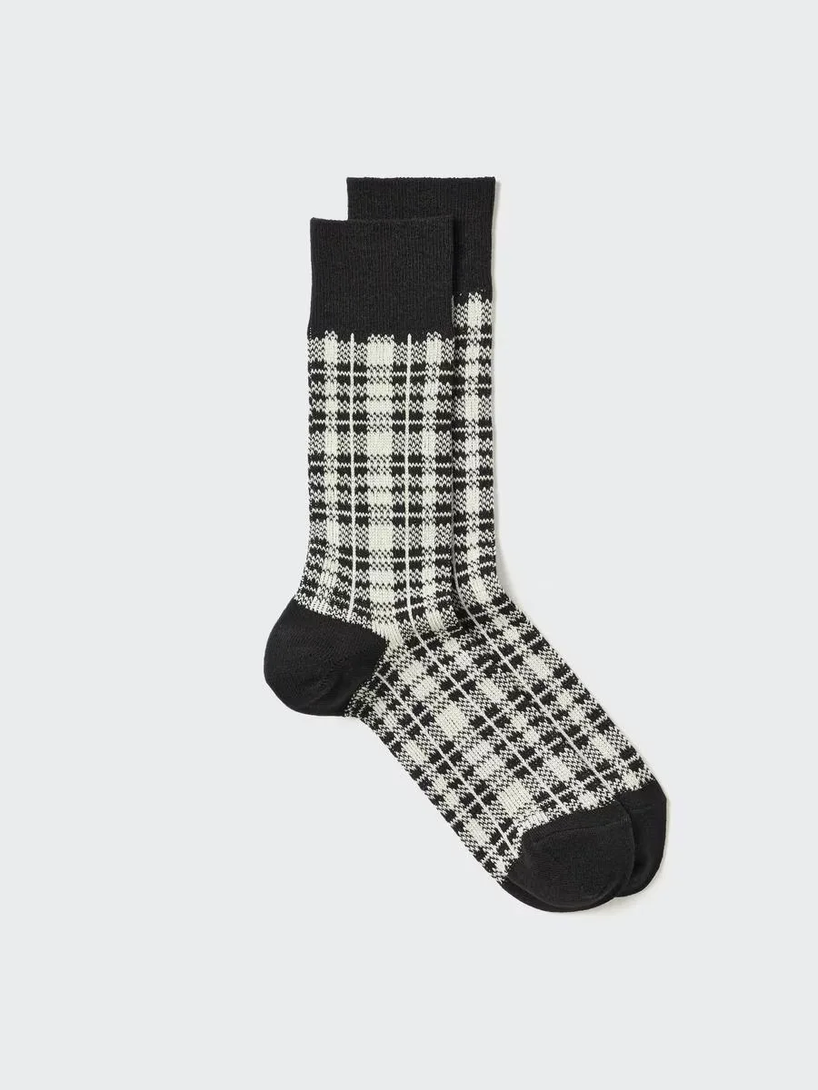 Heattech Socks Checked with Deodorizing