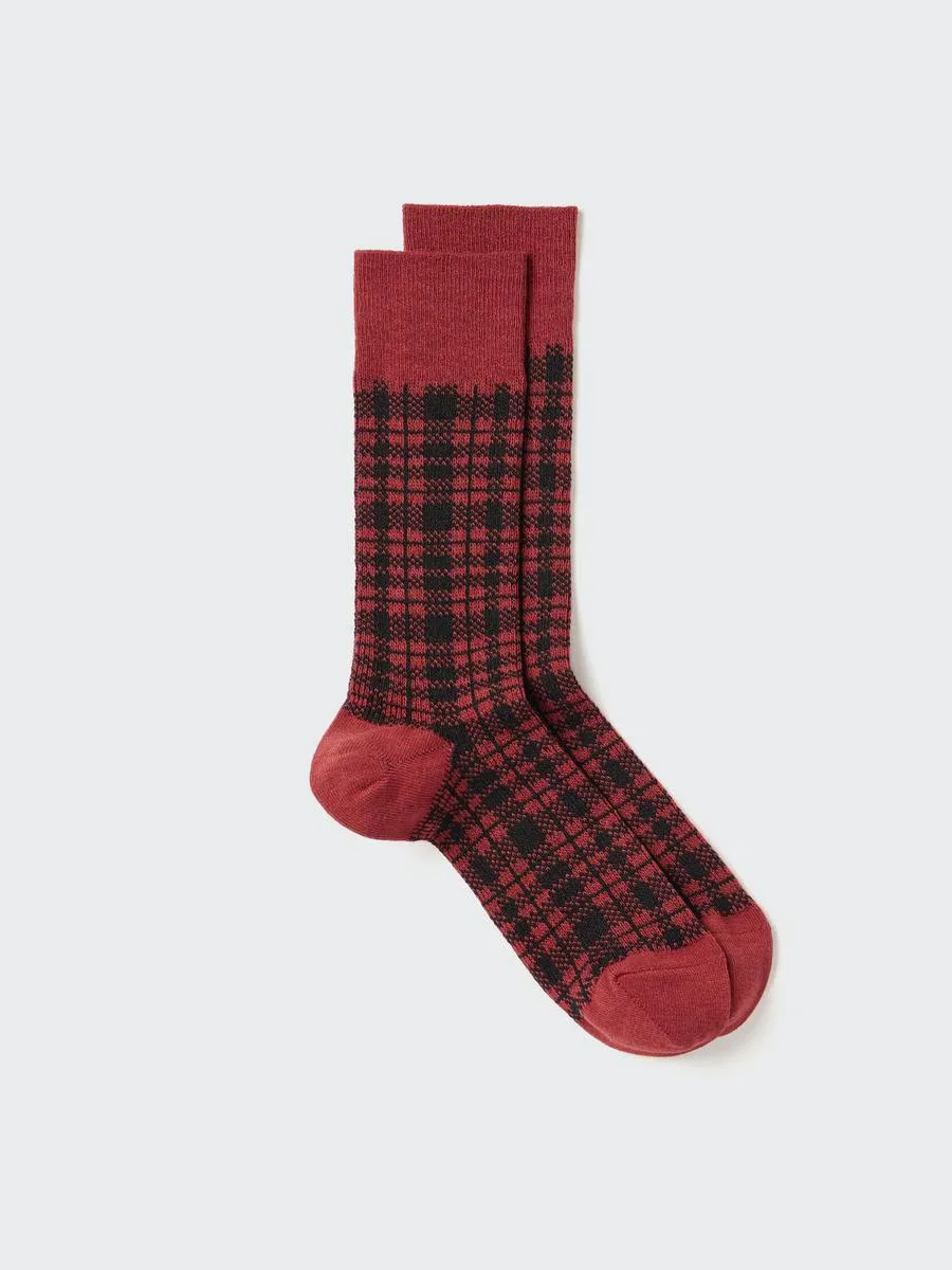 Heattech Socks Checked with Deodorizing