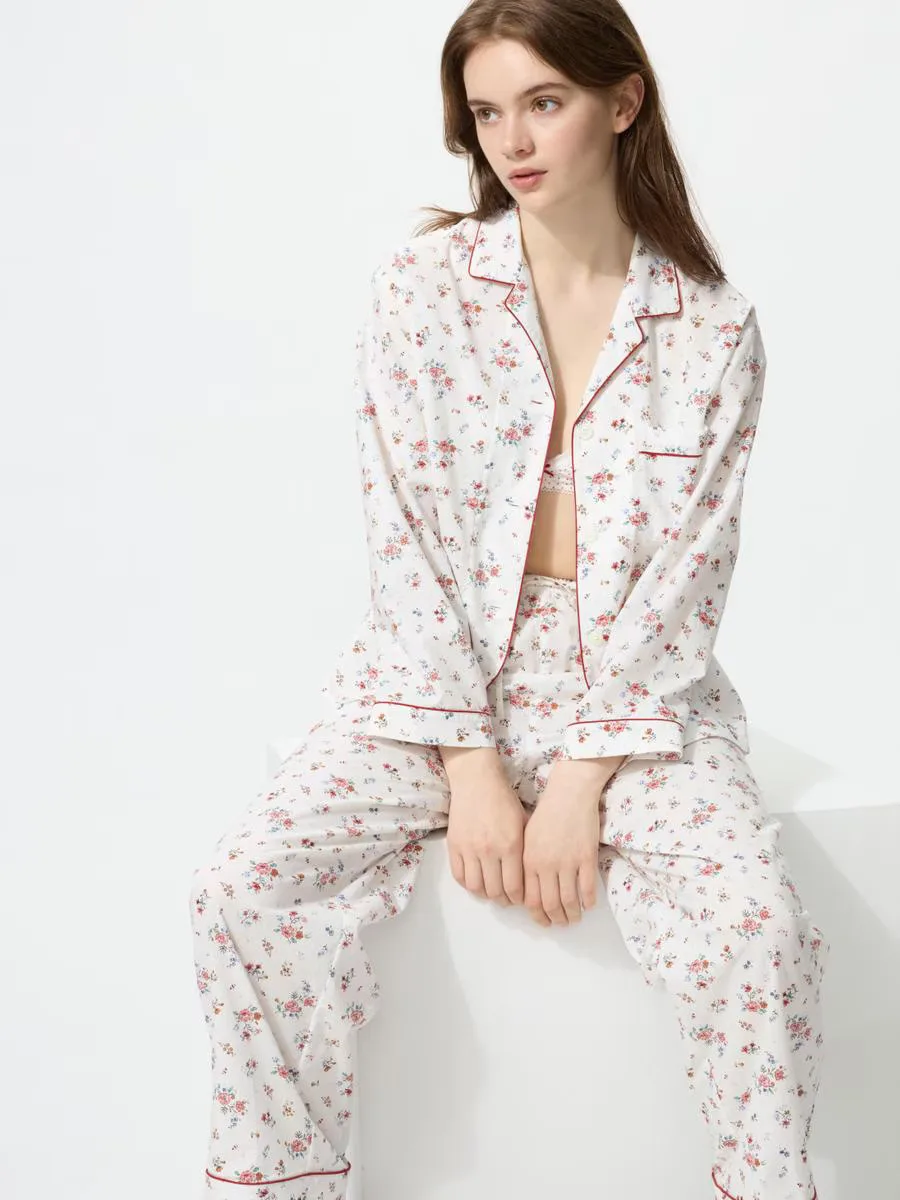 Cotton Pajamas Long Sleeve Flower by UNIQLO