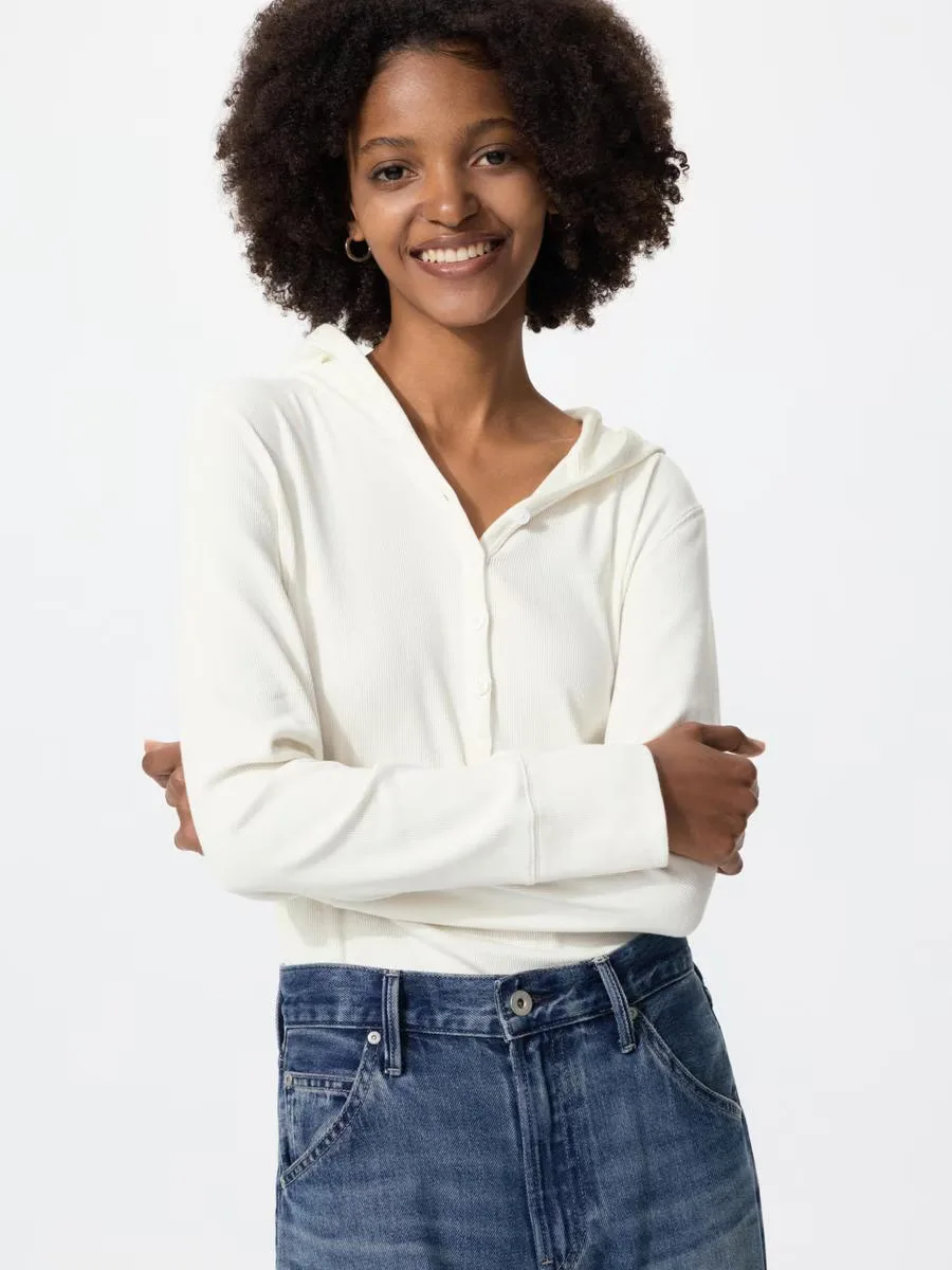 Hooded Ribbed T-Shirt by UNIQLO