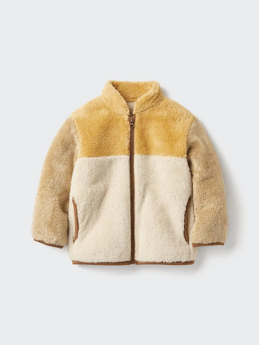 Fluffy Yarn Fleece Full-Zip Jacket Color Blocked by UNIQLO