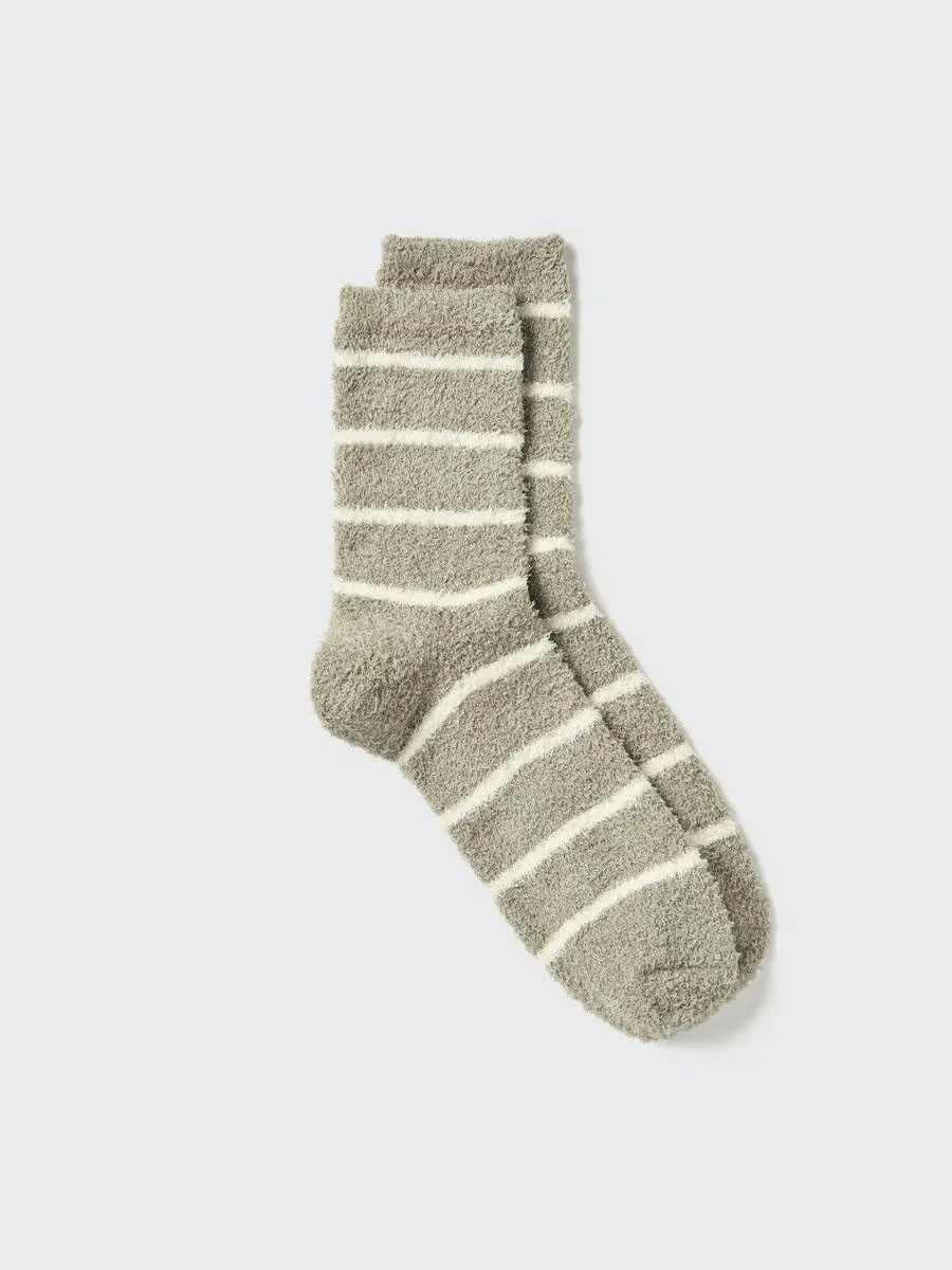 Heattech Fluffy Striped Socks with Deodorizing by UNIQLO