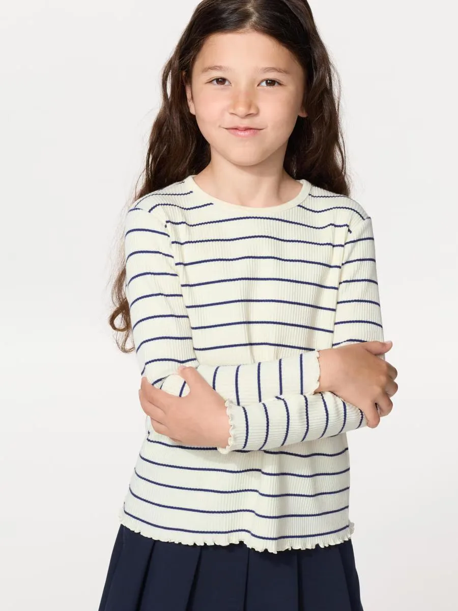 Ribbed T-Shirt Long Sleeve Striped by UNIQLO