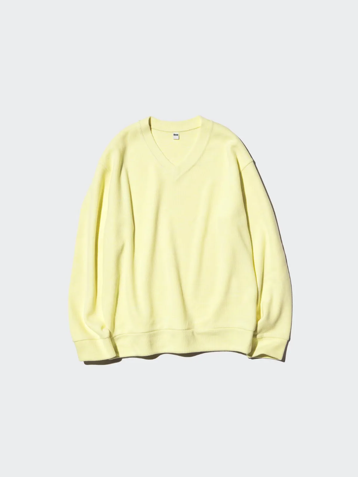 Ribbed Knitted Fleece V-Neck T by UNIQLO