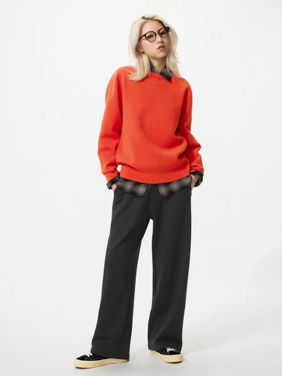 Pile Lined Wide Sweatpants by UNIQLO