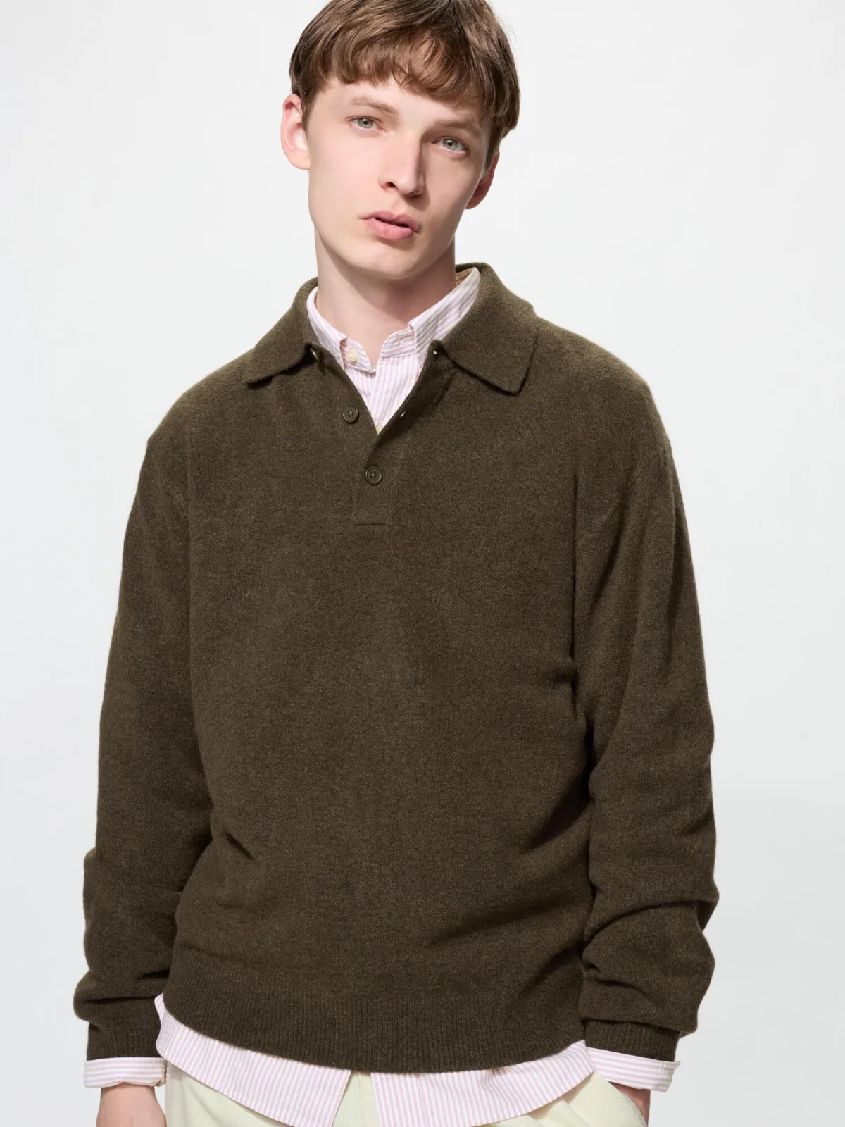 Souffle Yarn Polo Sweater by UNIQLO