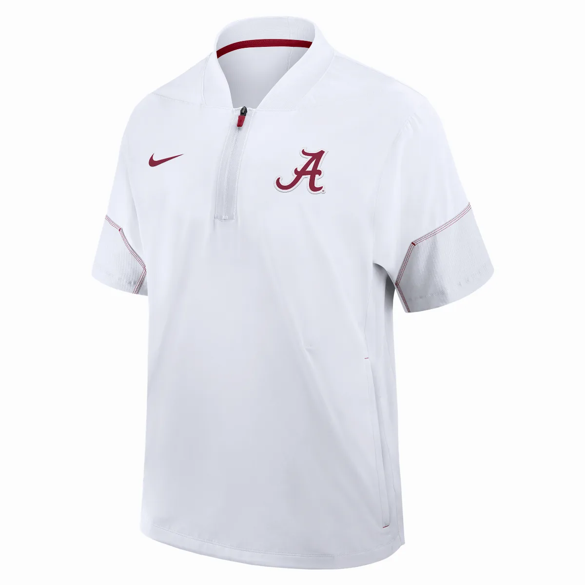 Alabama Sideline Coach College 1/2-Zip Short-Sleeve Hooded Jacket by Nike