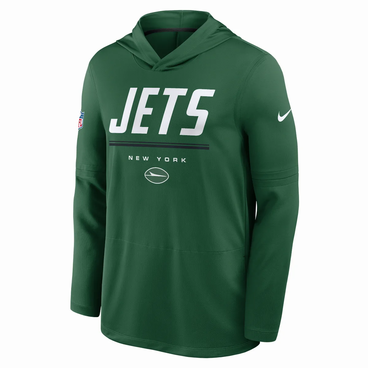 New York Jets Sideline Dri-FIT NFL Long-Sleeve Hooded Top by Nike