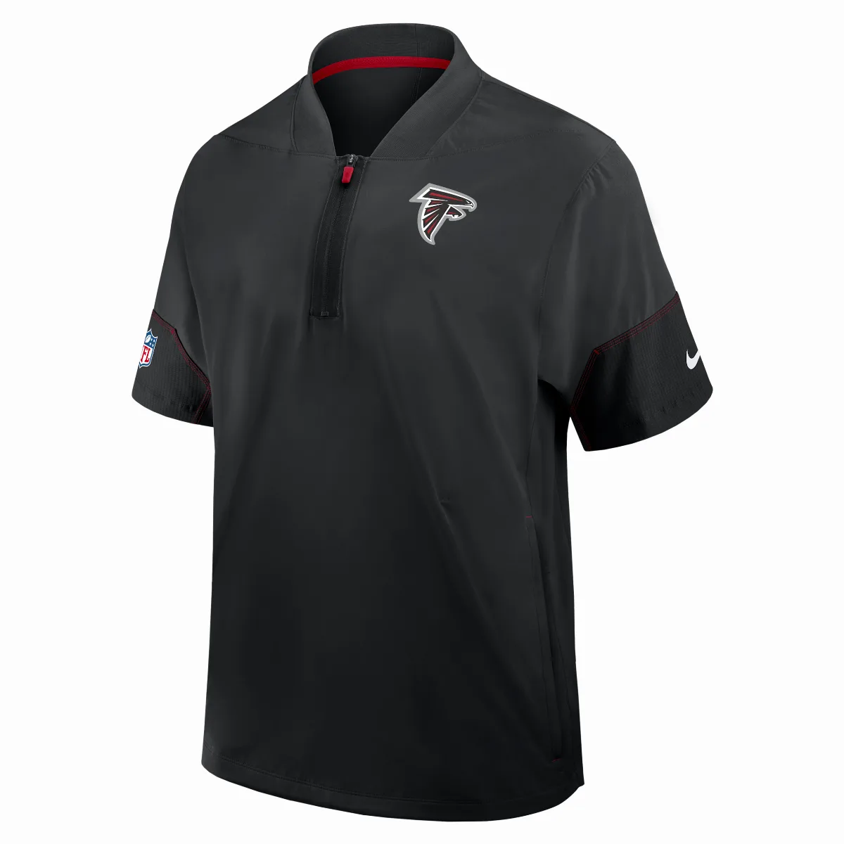 Atlanta Falcons Sideline Coach NFL 1/2-Zip Short-Sleeve Hooded Jacket by Nike
