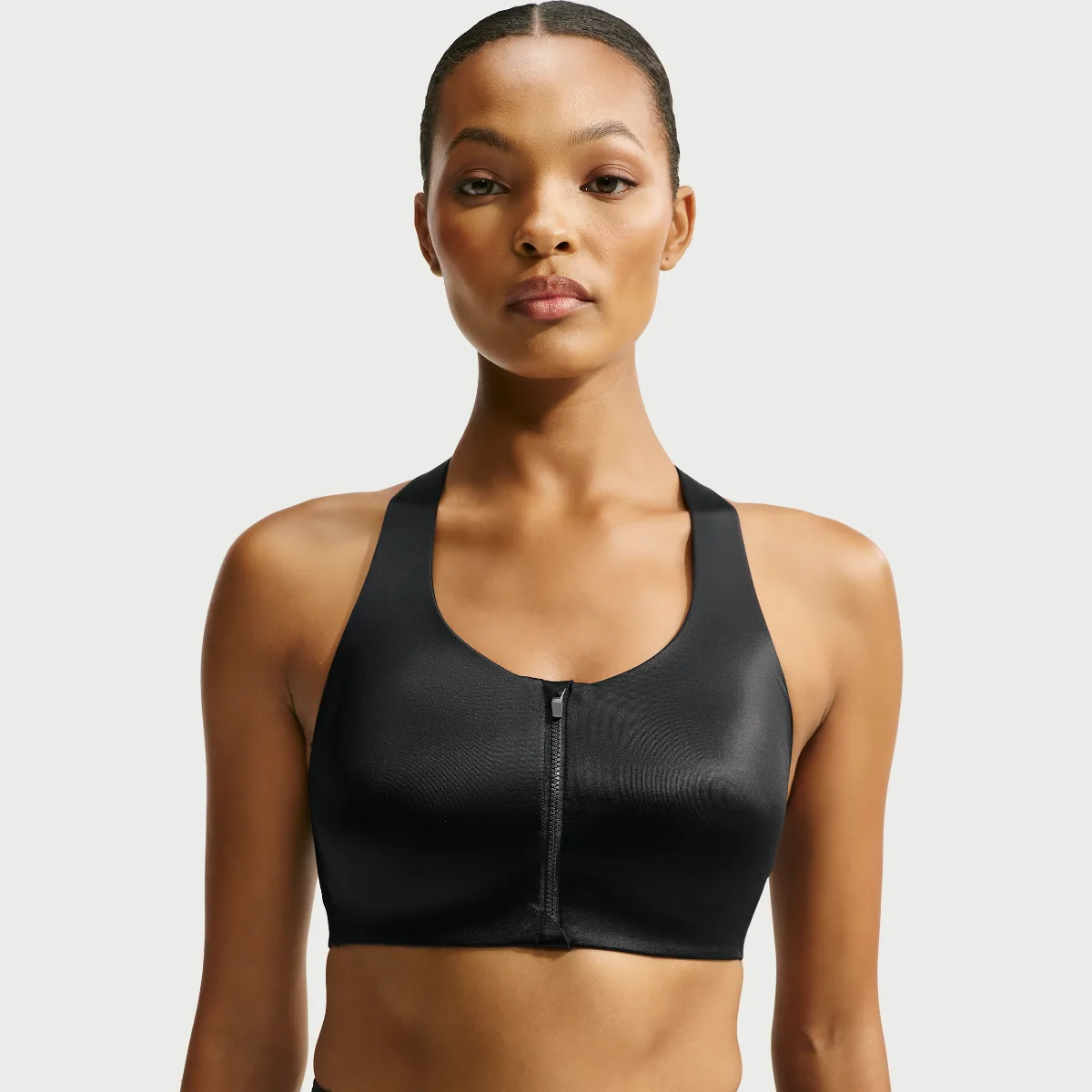 SKIMS Satin Shine Front-Zip Bra by Nike