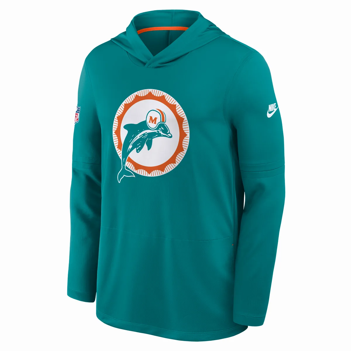 Miami Dolphins Alt Dri-FIT NFL Long-Sleeve Hooded Top by Nike