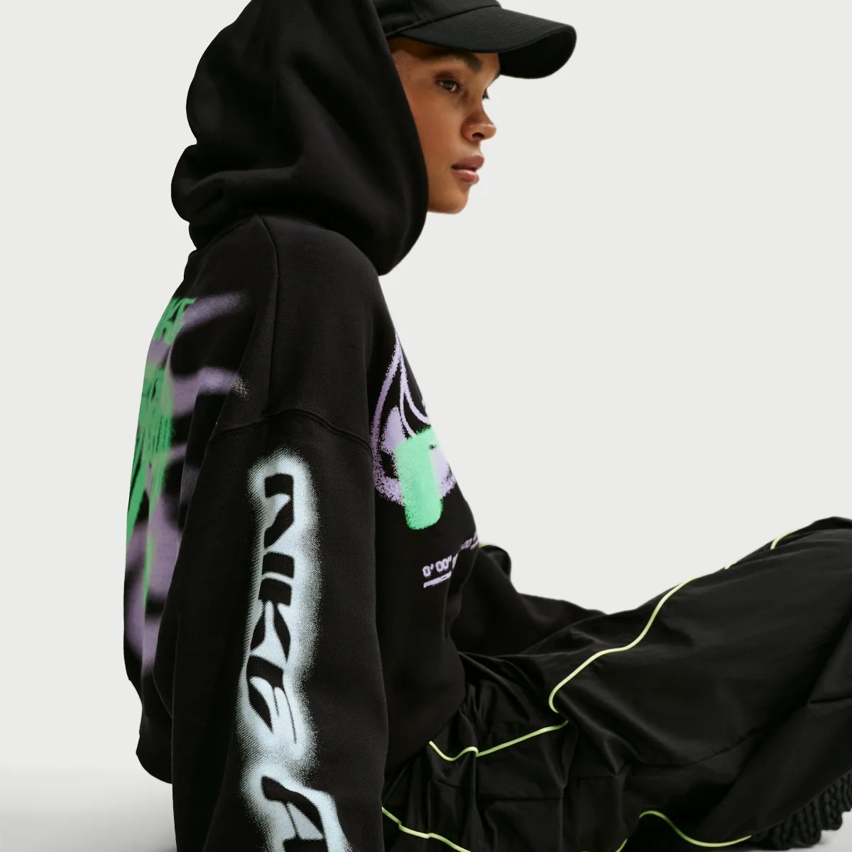 Studio Fleece Medium Weight Cropped Oversized Pullover Hoodie by Nike