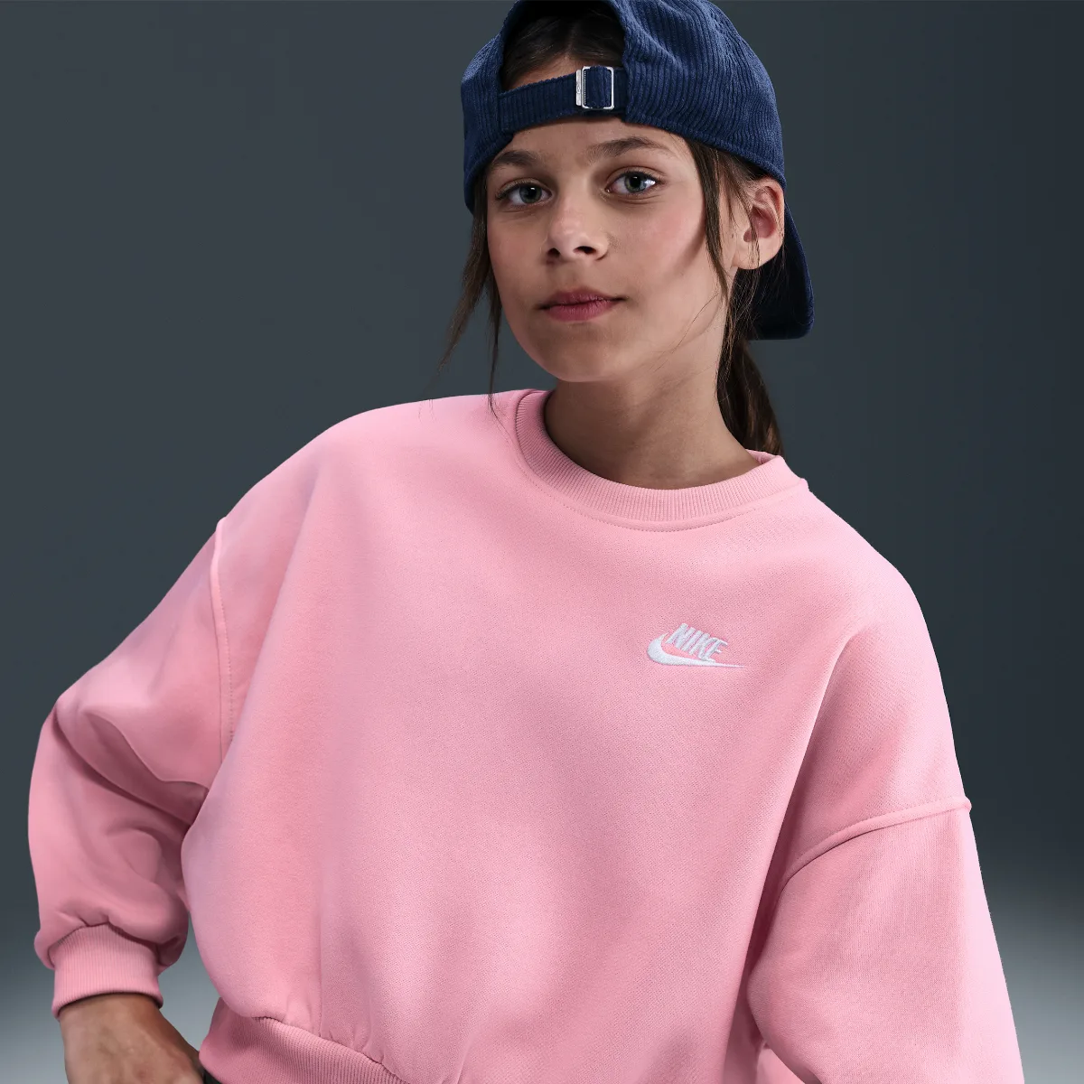Nike Sportswear Club Fleece Boxy Crew-Neck Sweatshirt by Nike