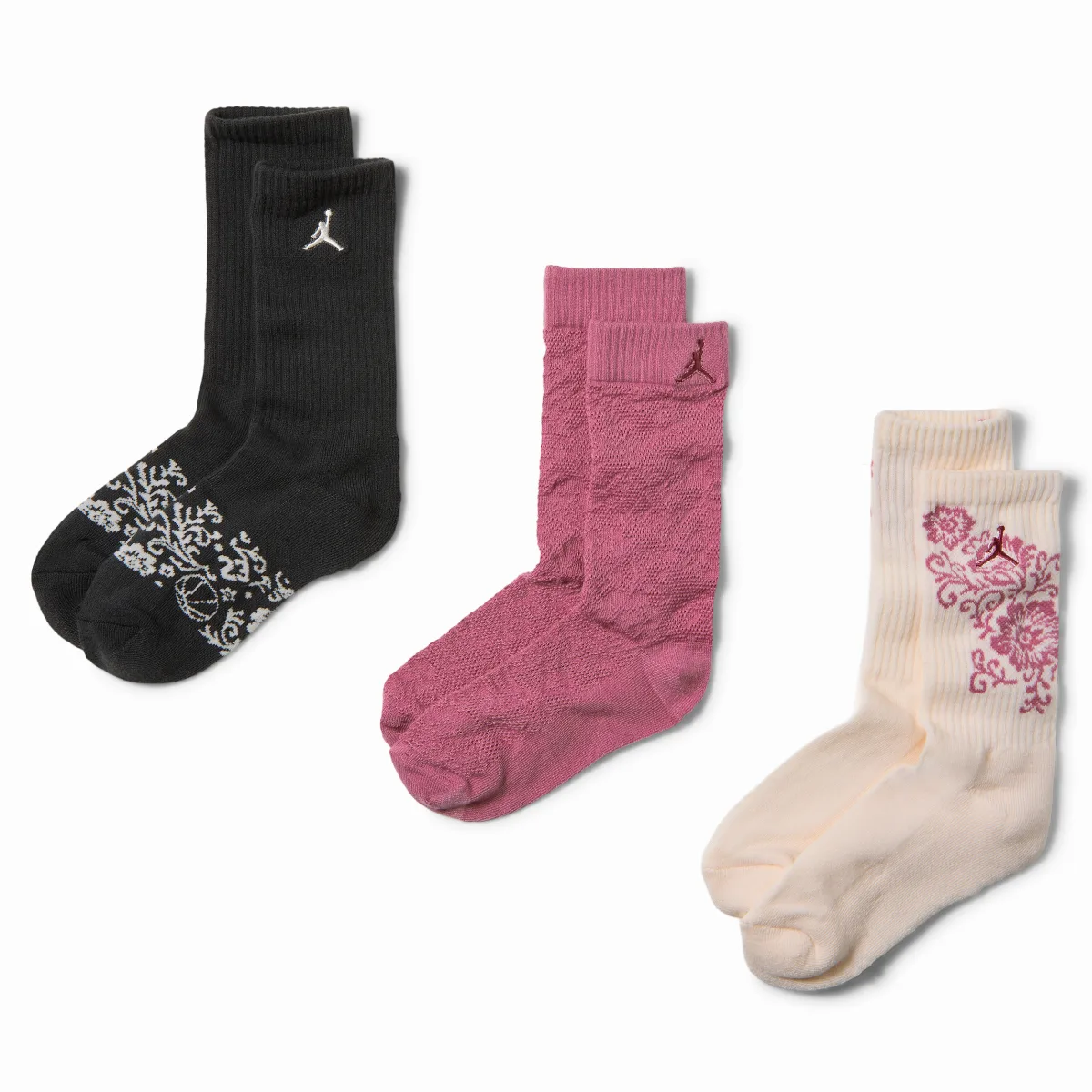 Floral Lace Crew Socks (3 Pairs) by Jordan
