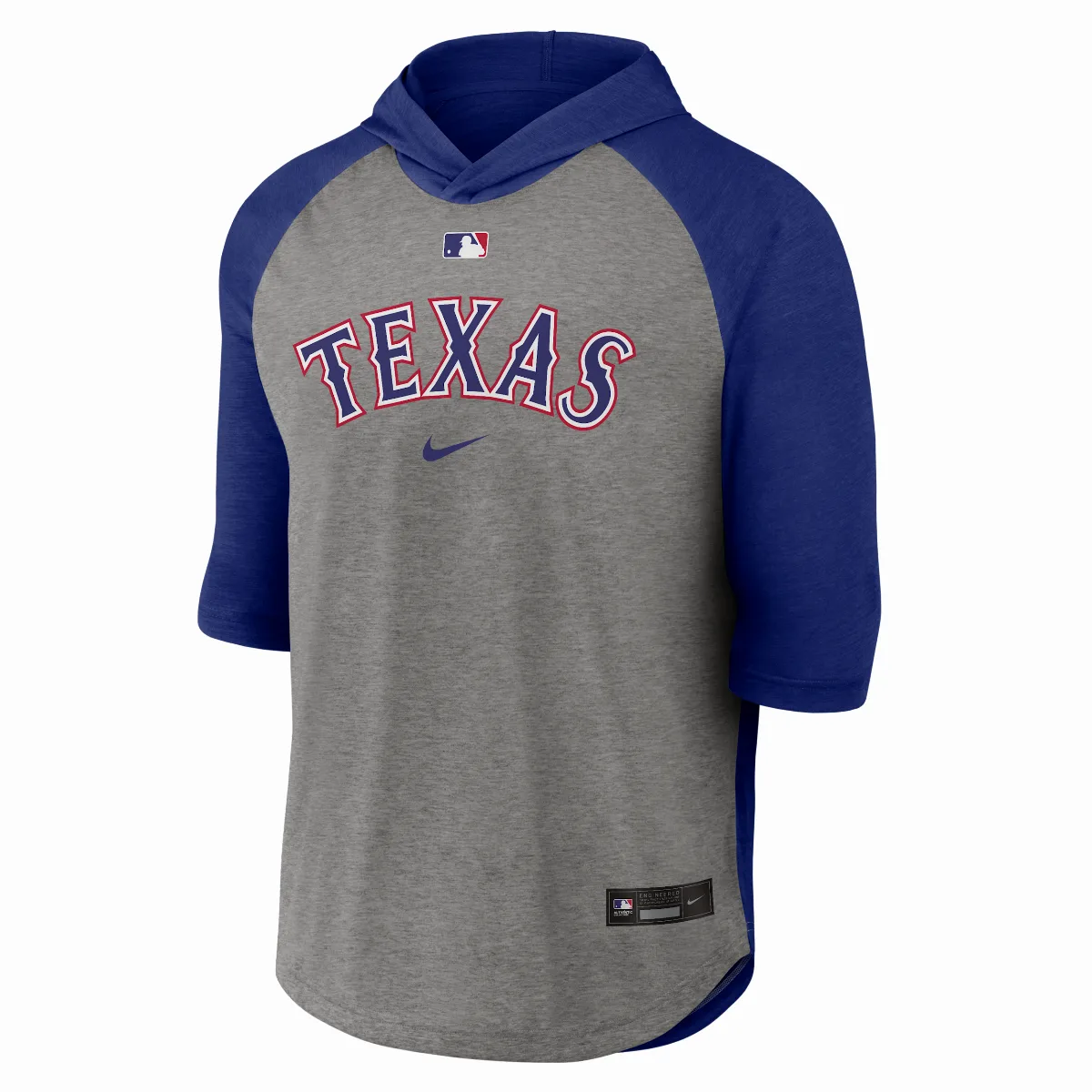 Texas Rangers Authentic Collection Flux Dri-FIT MLB 3/4-Sleeve Hooded T-Shirt by Nike
