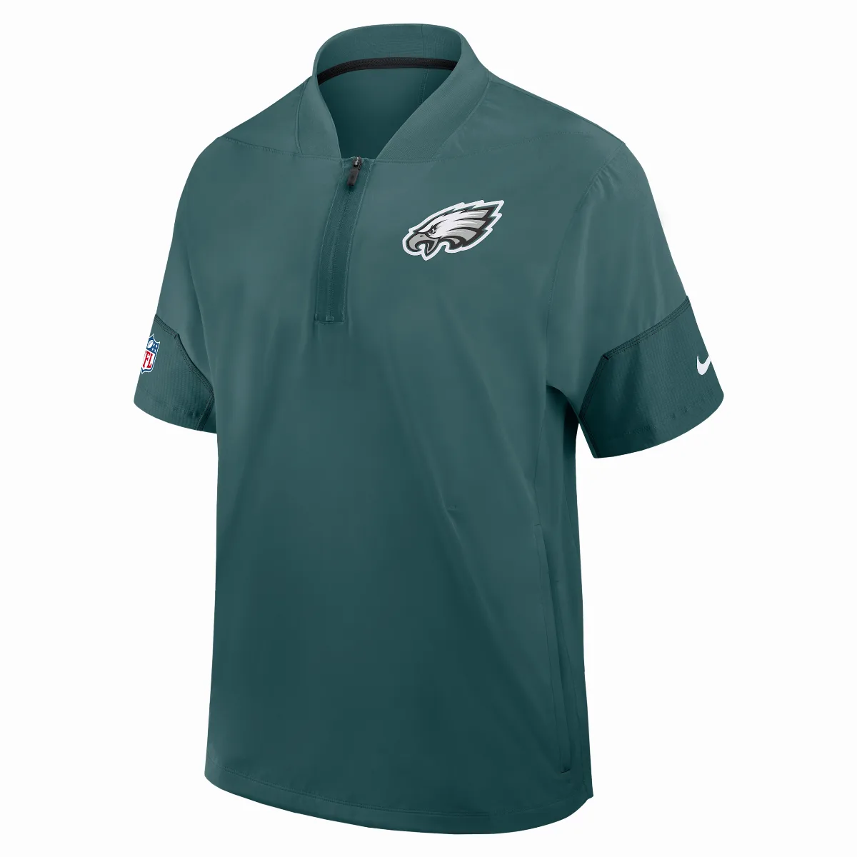 Philadelphia Eagles Sideline Coach 1/2-Zip Short-Sleeve Hooded Jacket by Nike