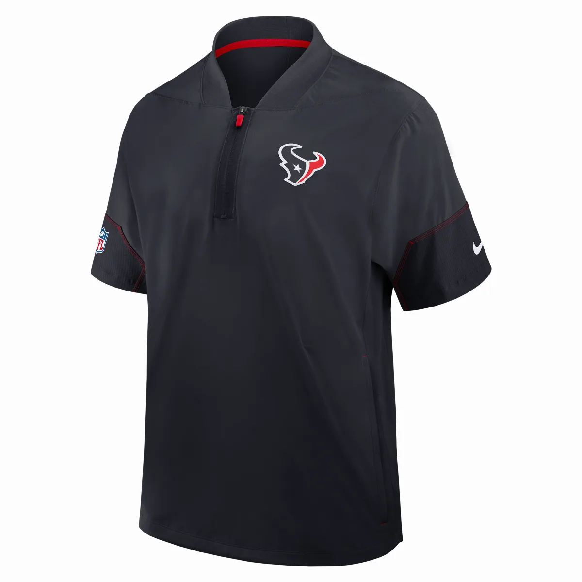 Houston Texans Sideline Coach NFL 1/2-Zip Short-Sleeve Hooded Jacket by Nike