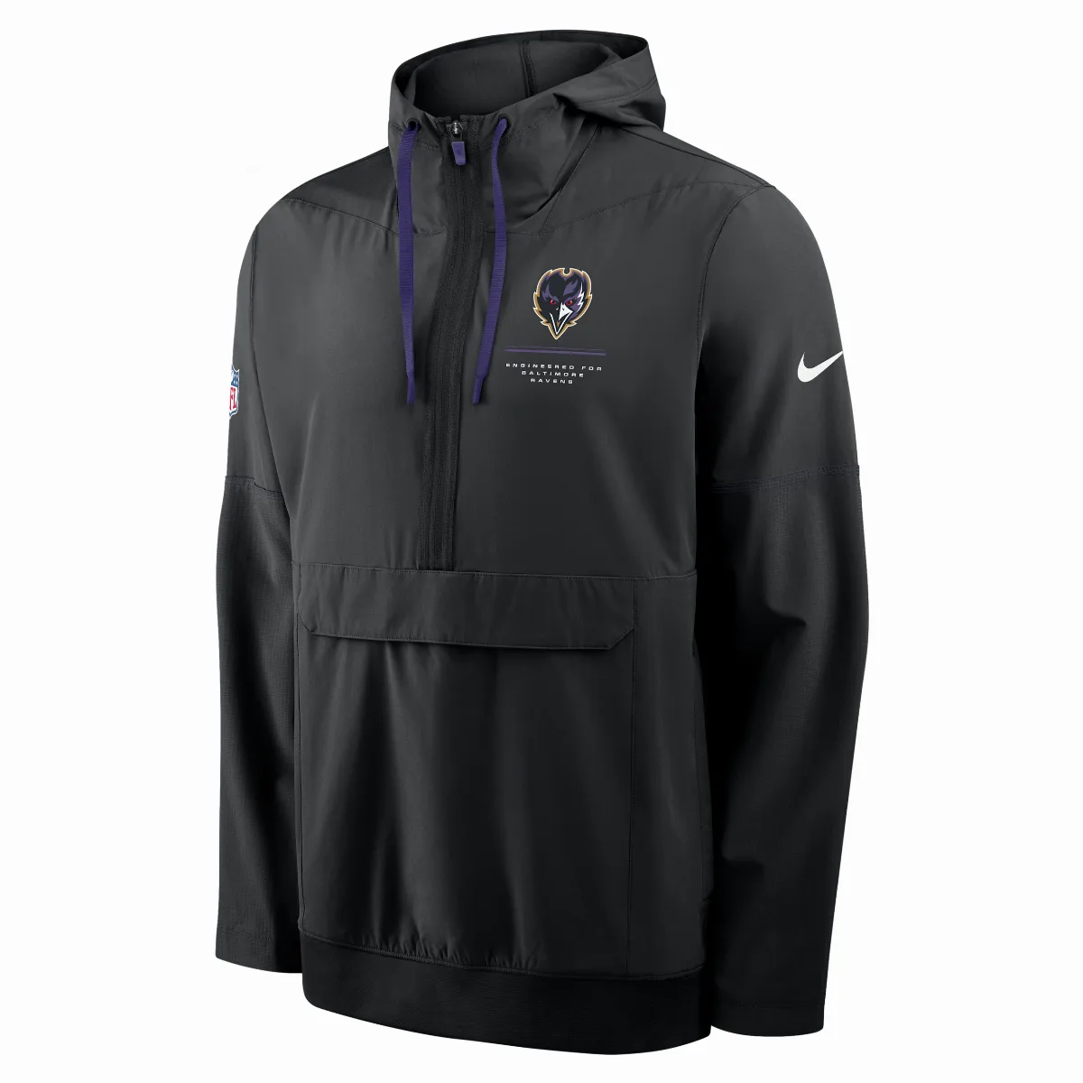Baltimore Ravens Sideline Anorak NFL 1/2-Zip Hooded Jacket by Nike