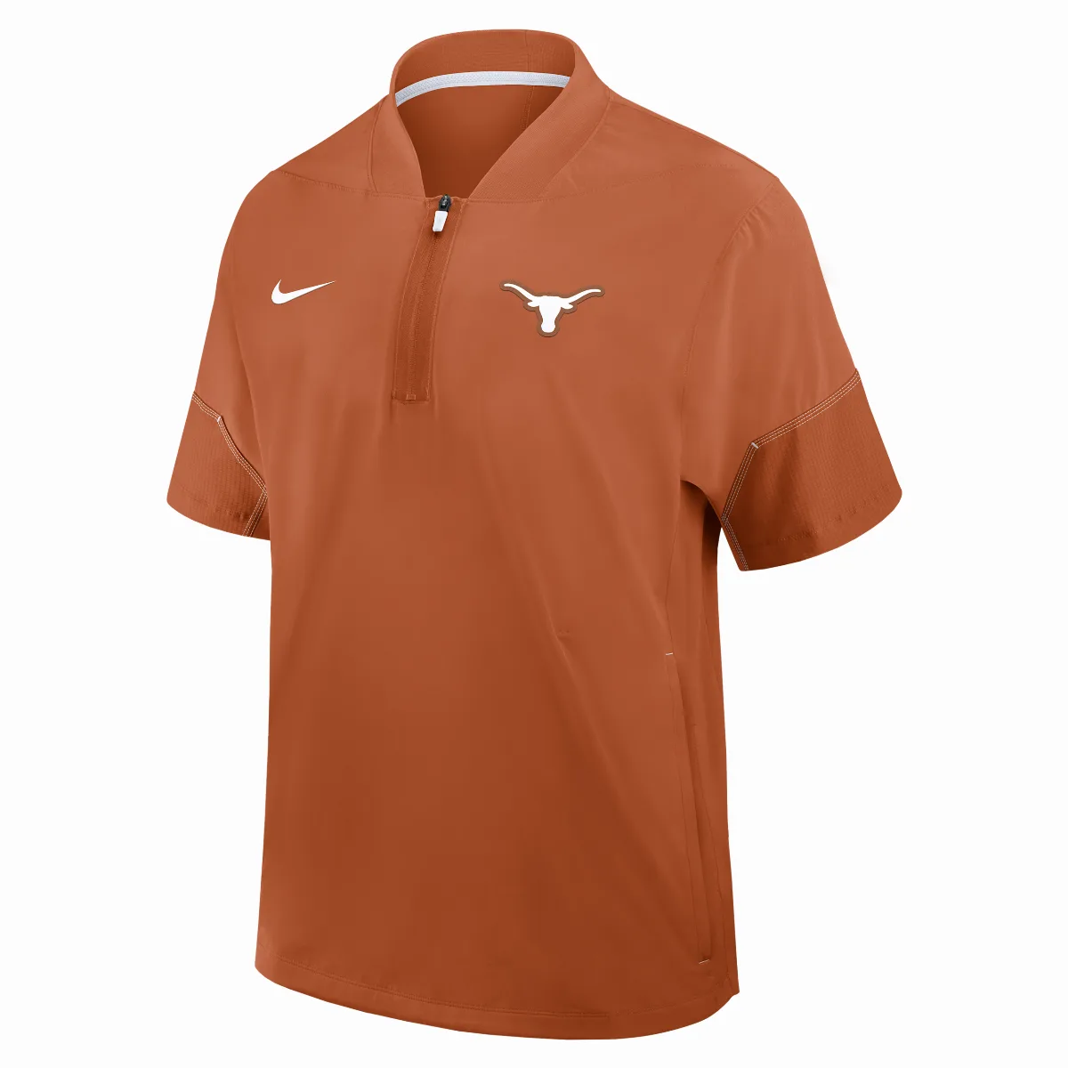 Texas Sideline Coach College 1/2-Zip Short-Sleeve Hooded Jacket by Nike