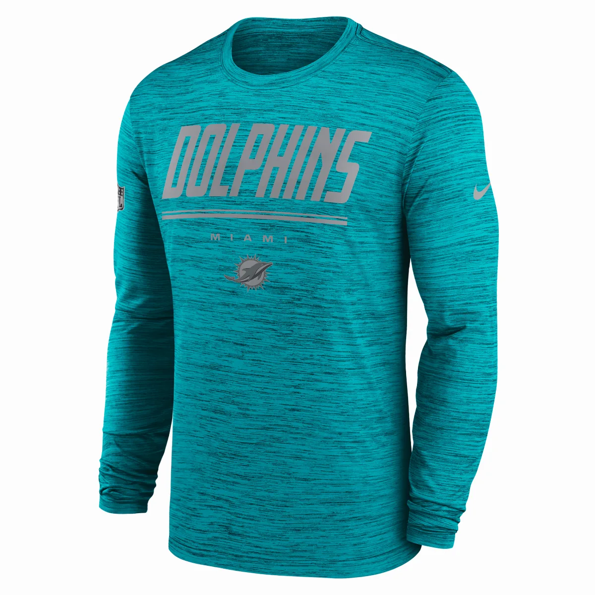 Miami Dolphins Sideline Team Issue Velocity Dri-FIT NFL Long-Sleeve T-Shirt by Nike