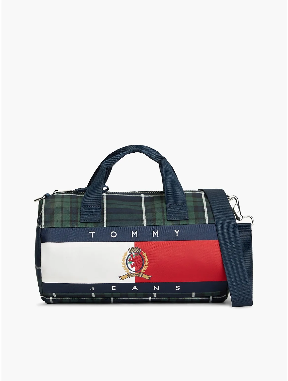Tommy Jeans Archive Logo Plaid Duffel Bag by Tommy Hilfiger
