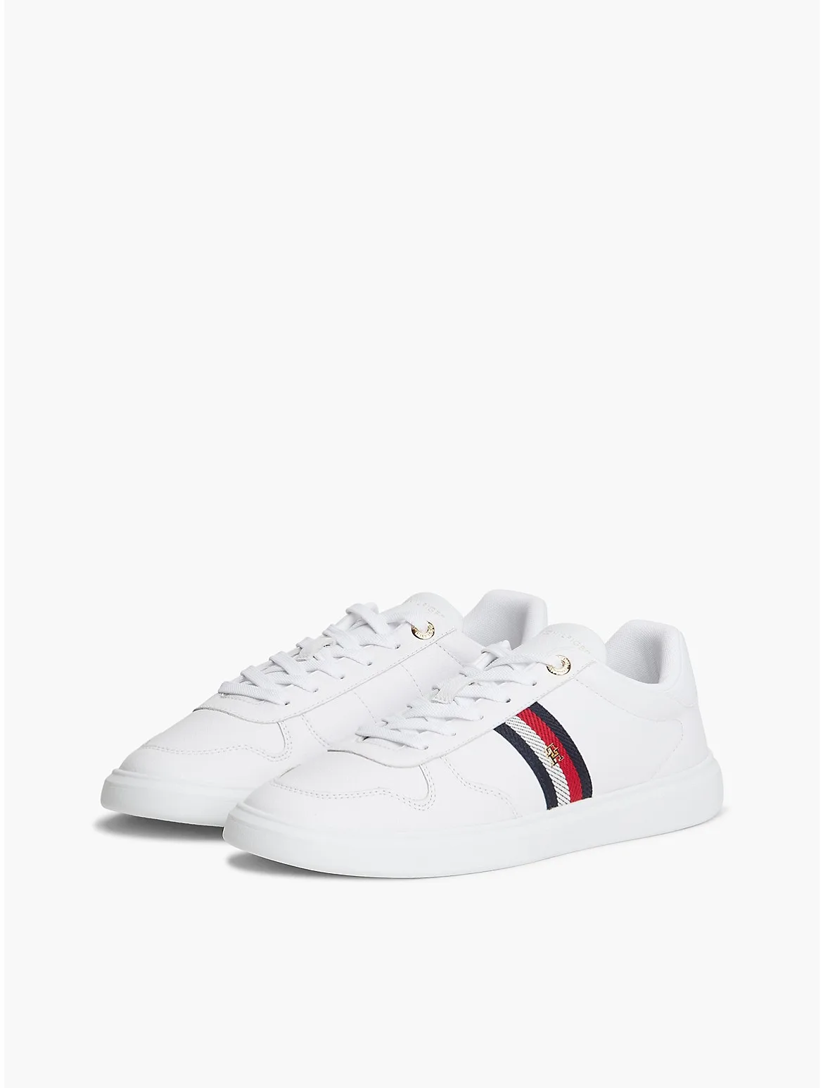 Signature Stripe Leather Court Sneaker by Tommy Hilfiger