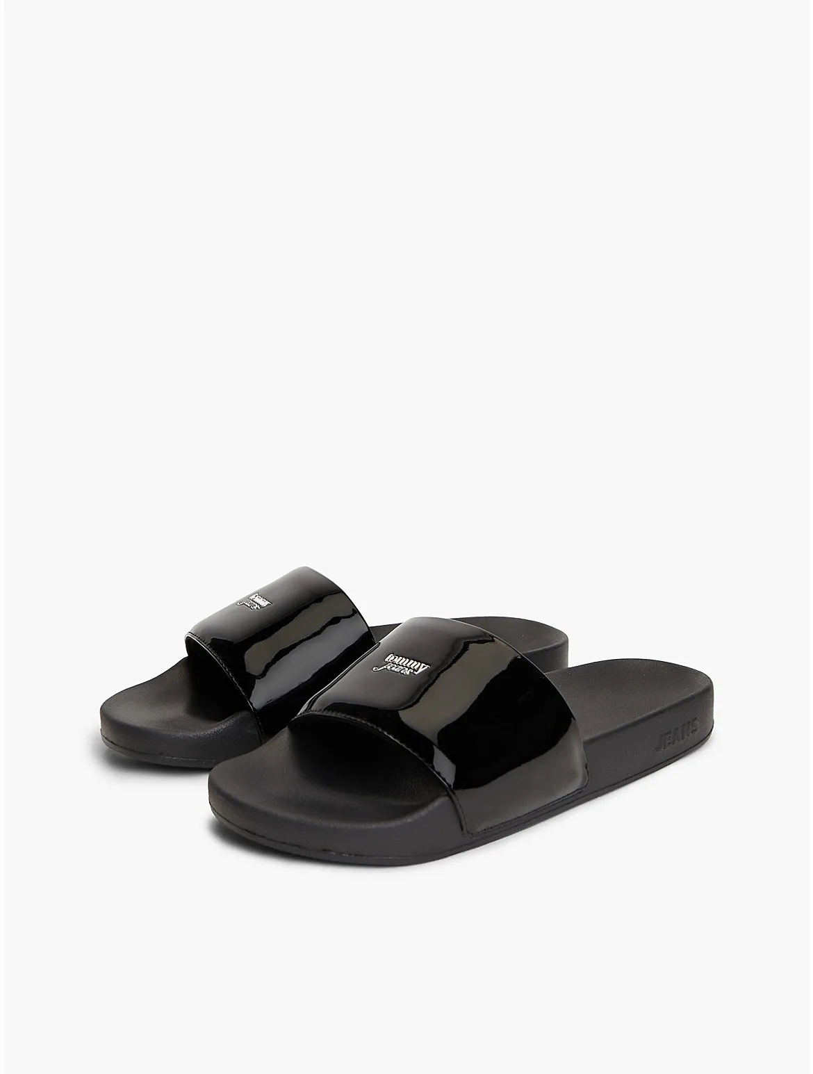Tommy Jeans Patent Pool Slide by Tommy Hilfiger