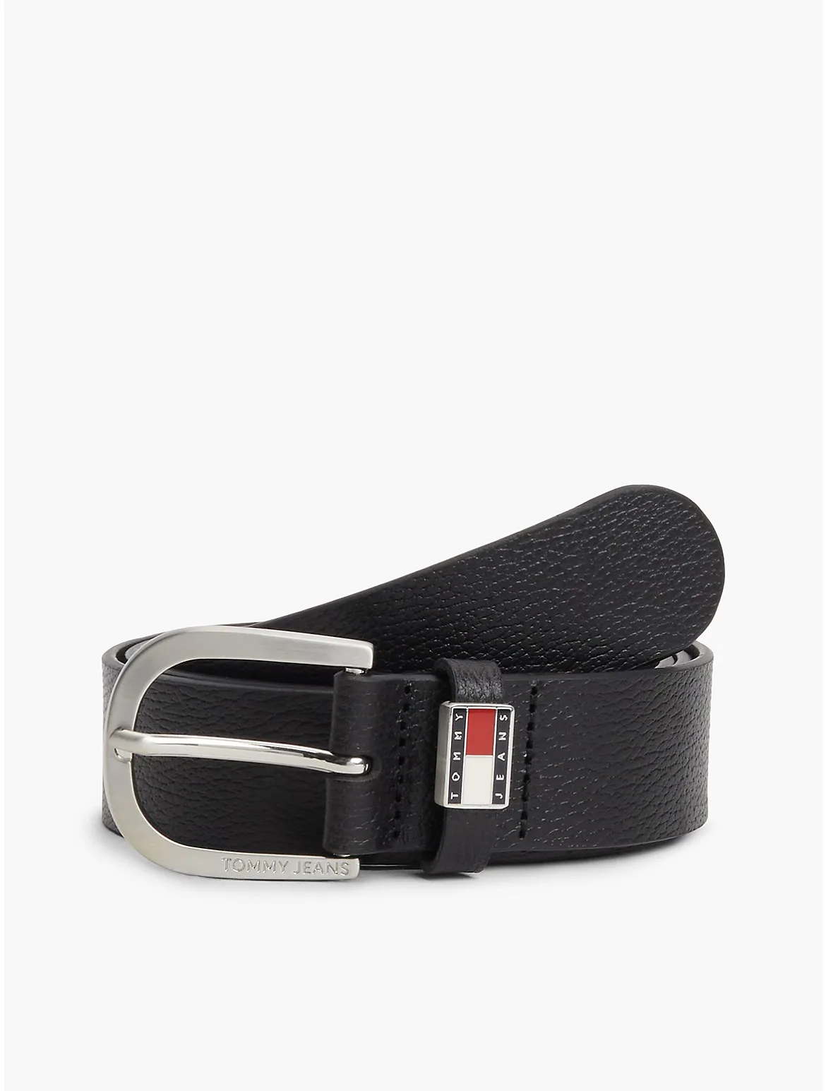 Tommy Jeans Round Buckle Leather Belt by Tommy Hilfiger