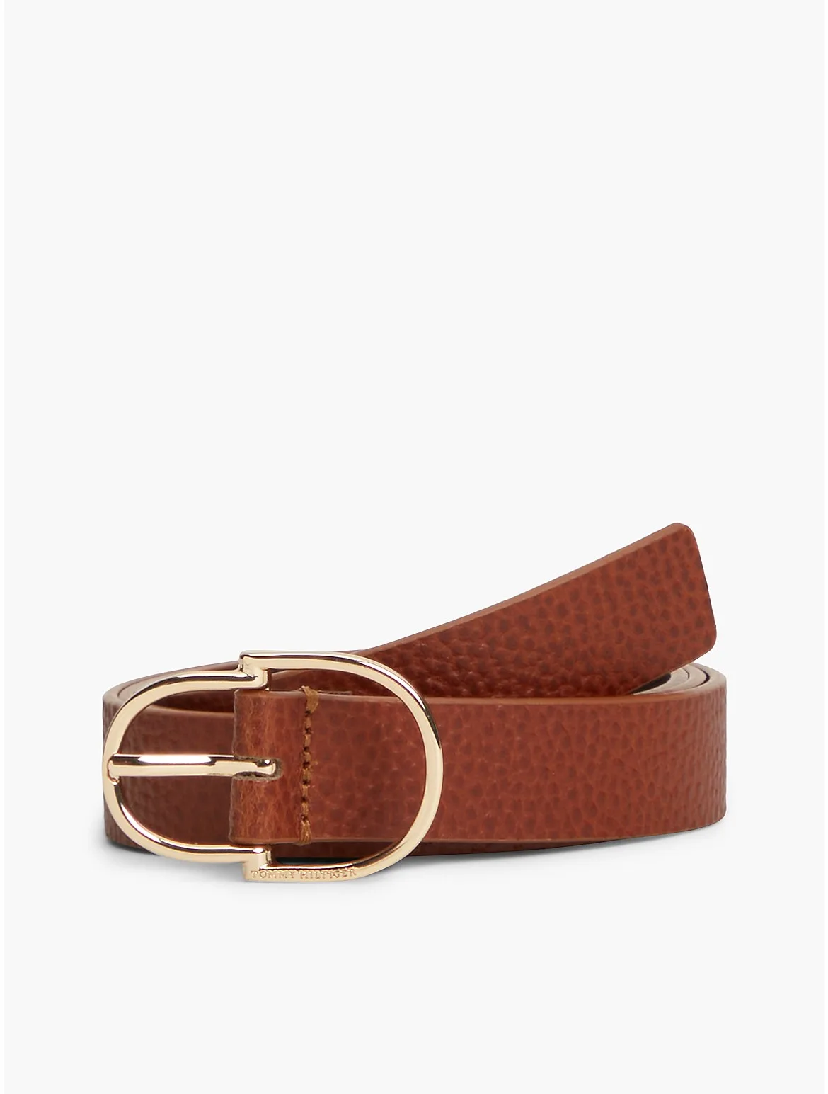Double-Loop Buckle Pebbled Leather Belt by Tommy Hilfiger