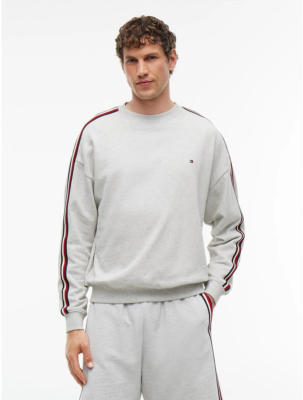 Signature Stripe Terry Lounge Sweatshirt by Tommy Hilfiger