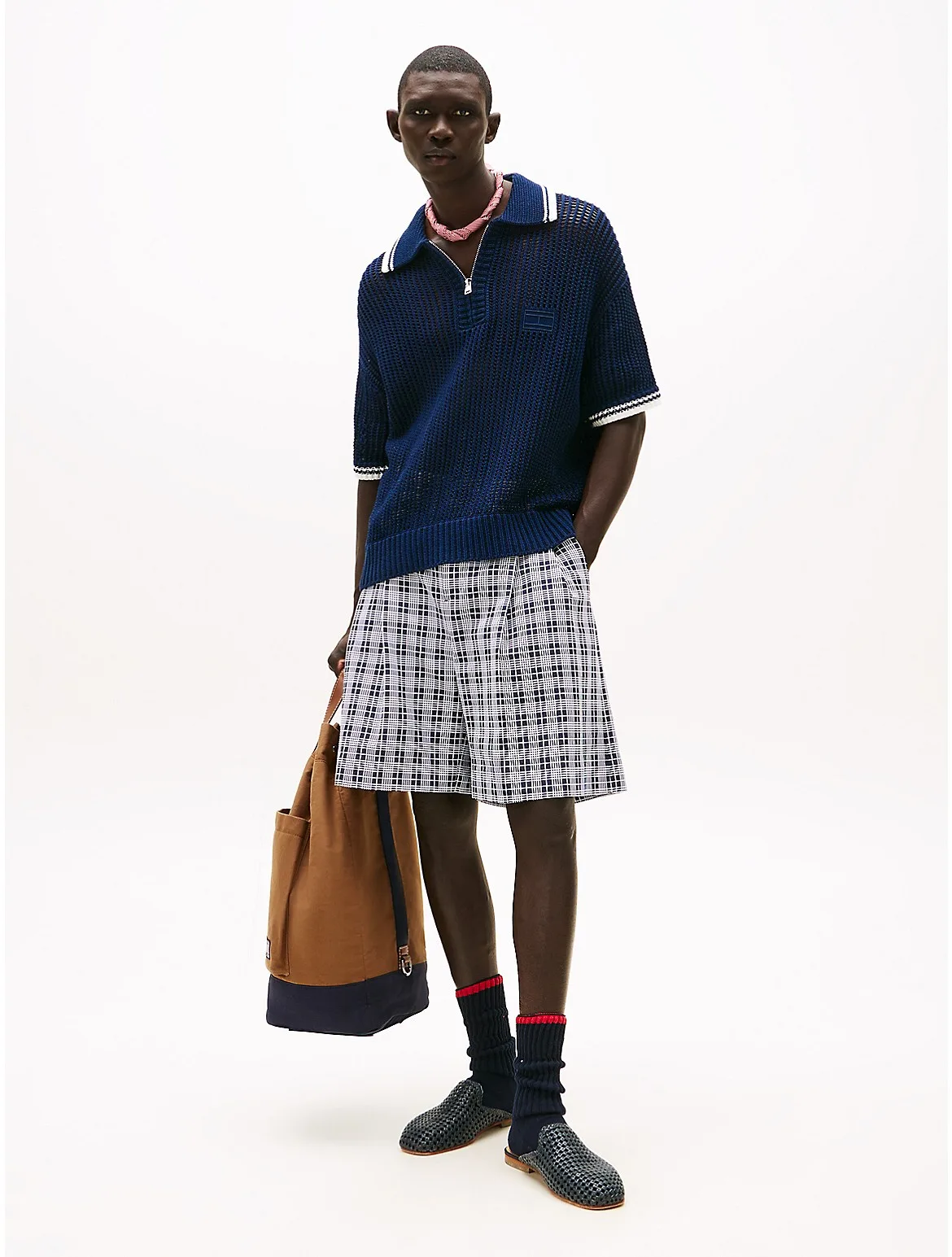 Wide Leg Check Chino Short by Tommy Hilfiger