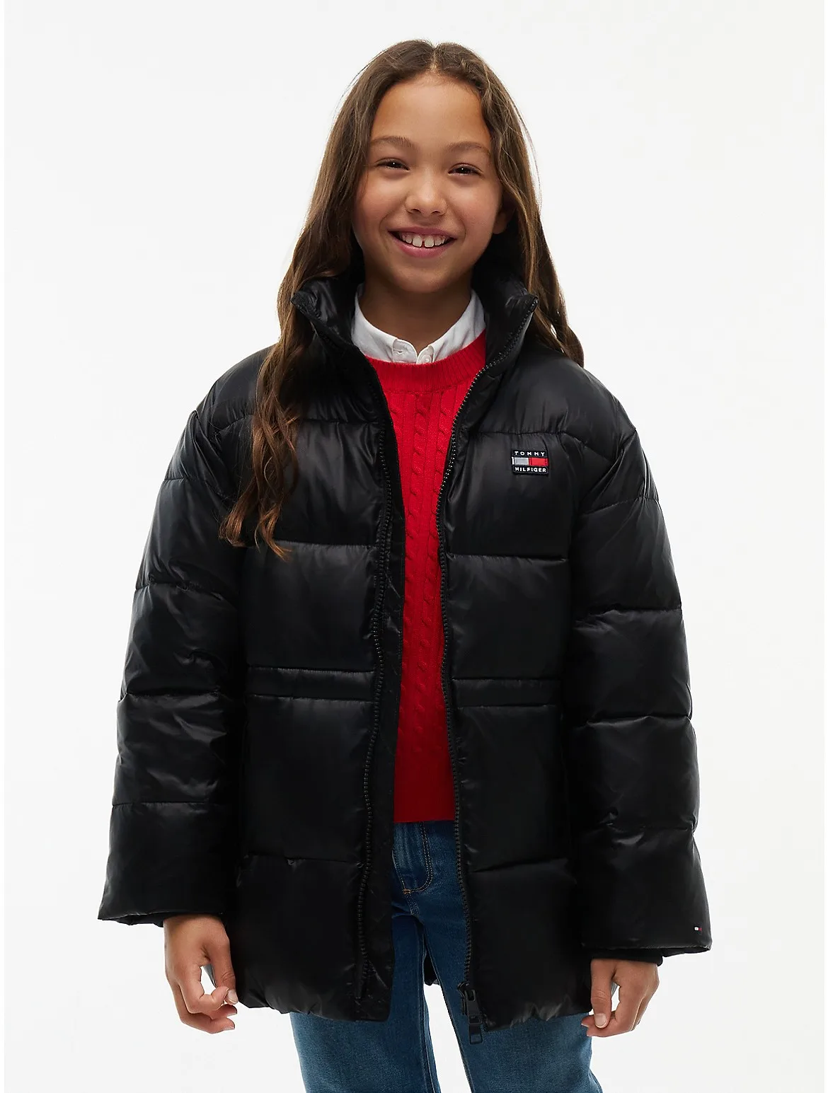 Shiny Mid-Length Puffer Jacket by Tommy Hilfiger