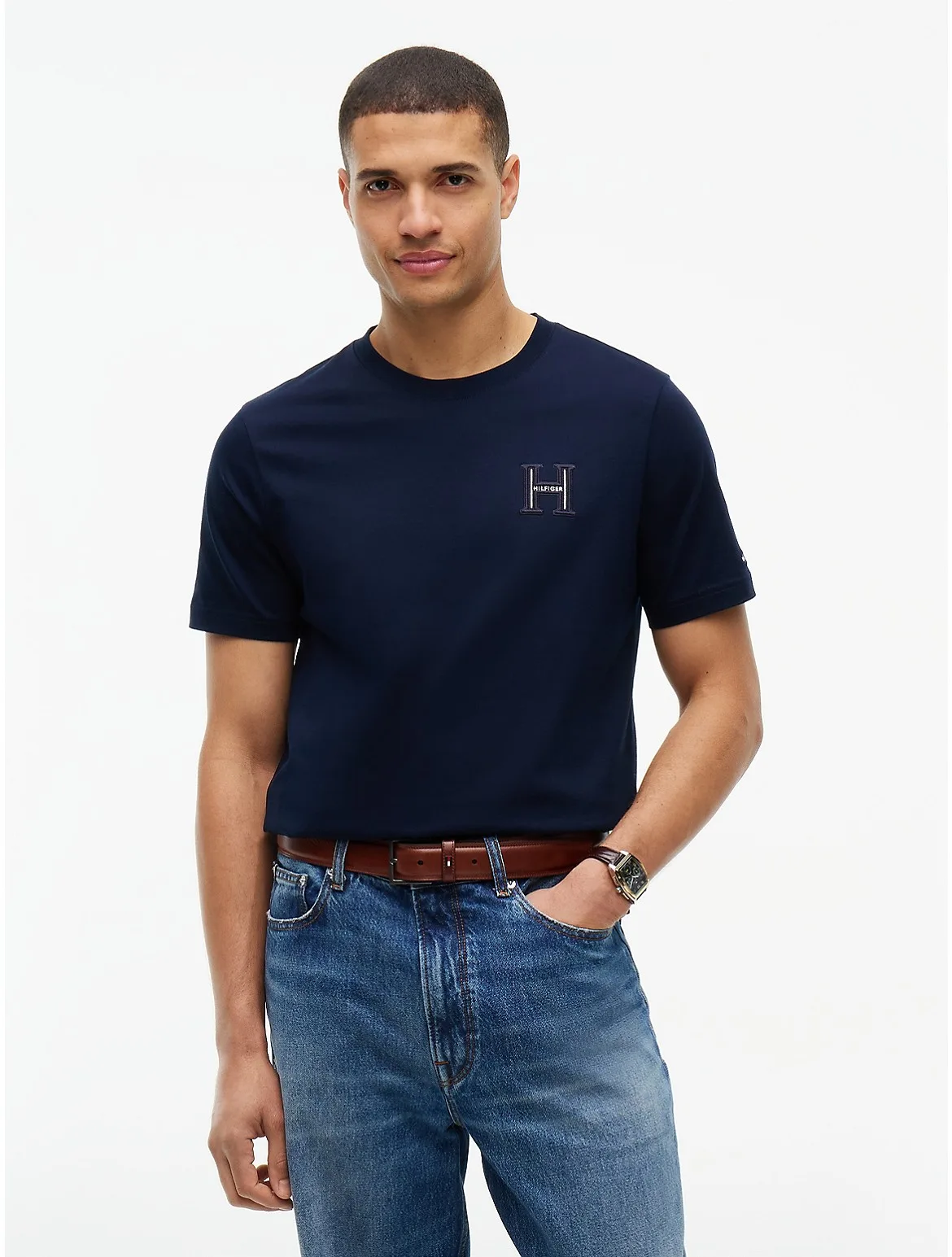 Embroidered H-Logo T-Shirt by Tommy Hilfiger