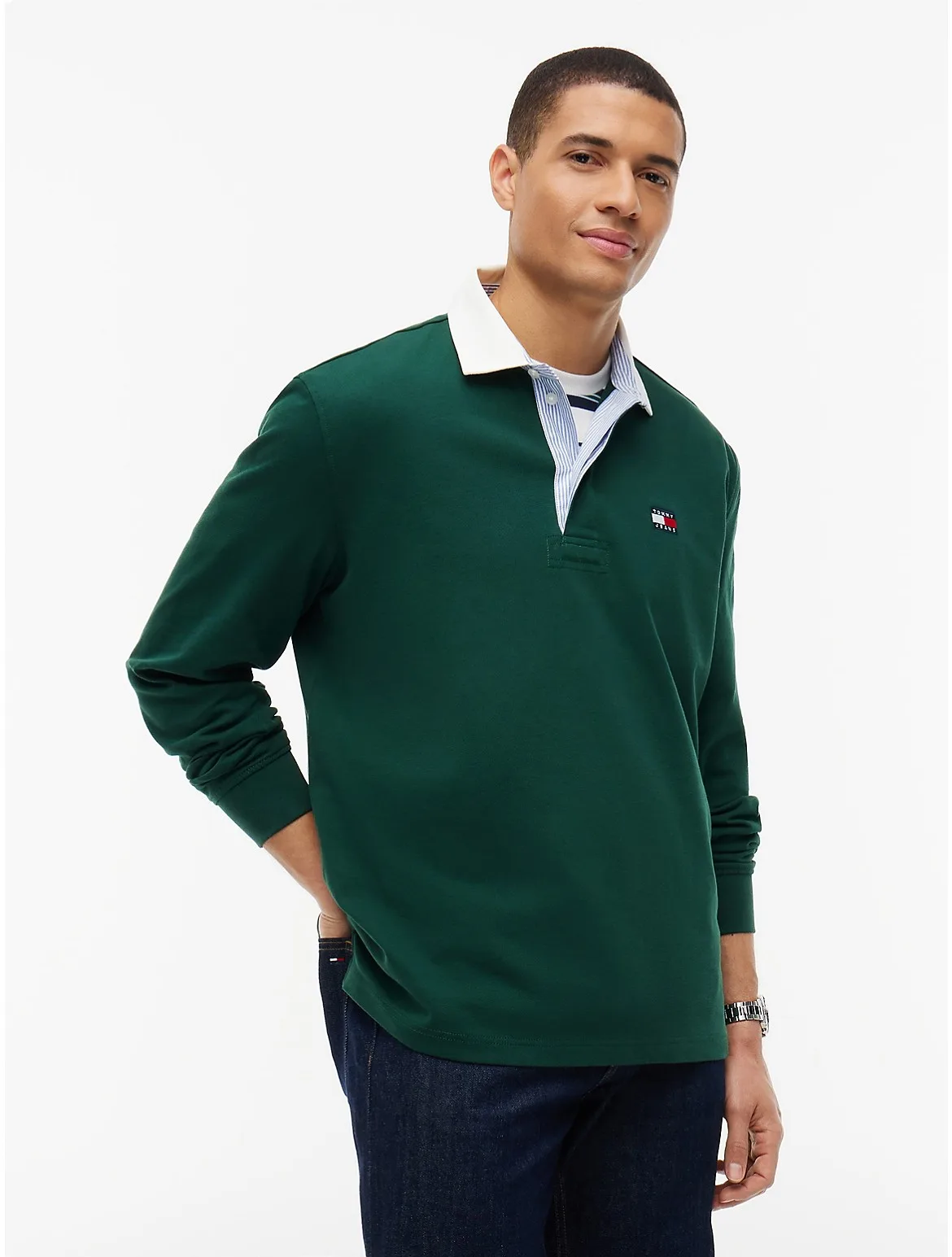 Tommy Jeans Relaxed Fit Rugby Polo by Tommy Hilfiger