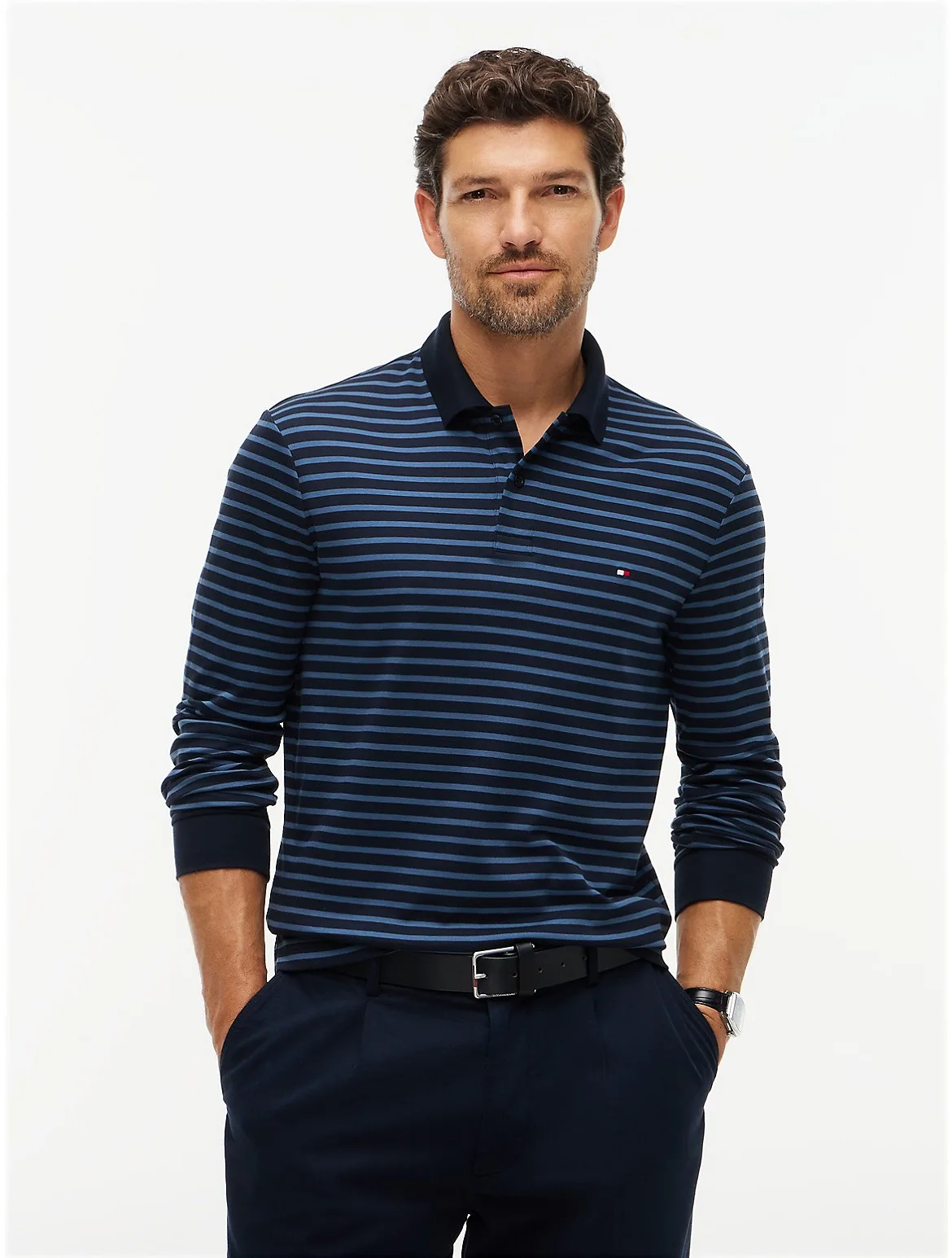 Regular Fit Long-Sleeve Polo by Tommy Hilfiger
