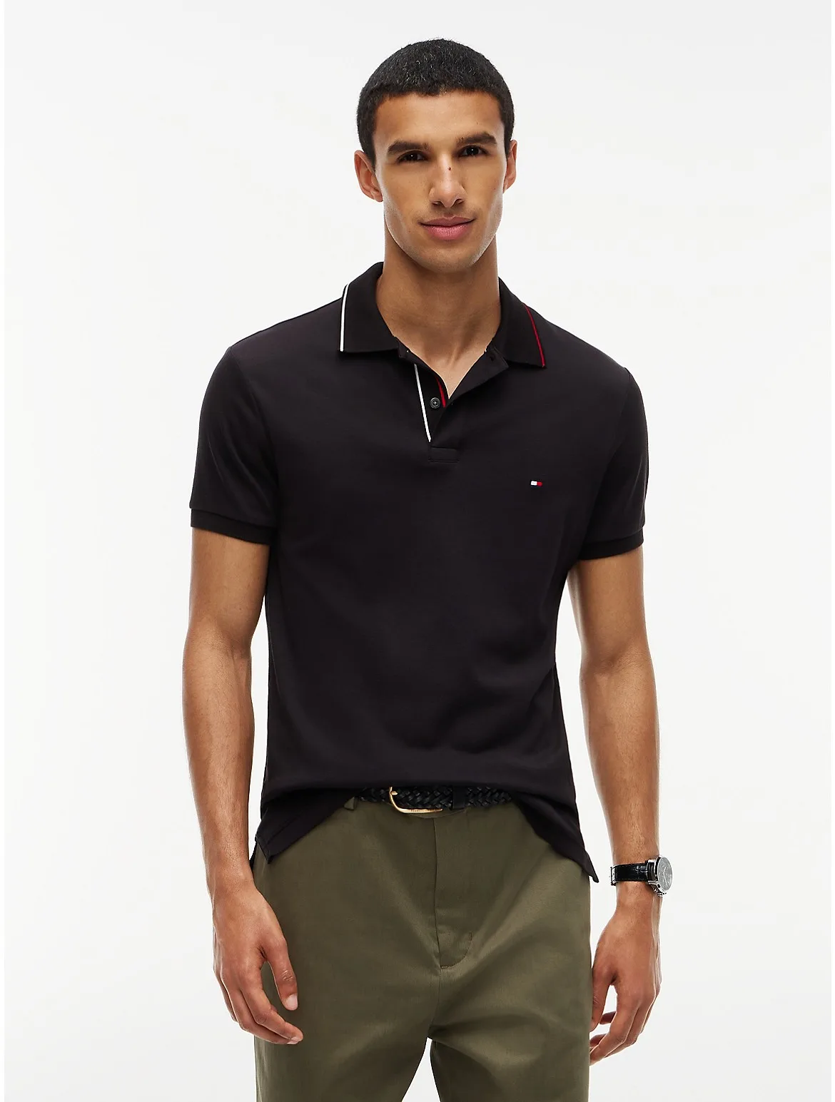 Slim Fit Smooth Cotton Polo by Tommy Hilfiger