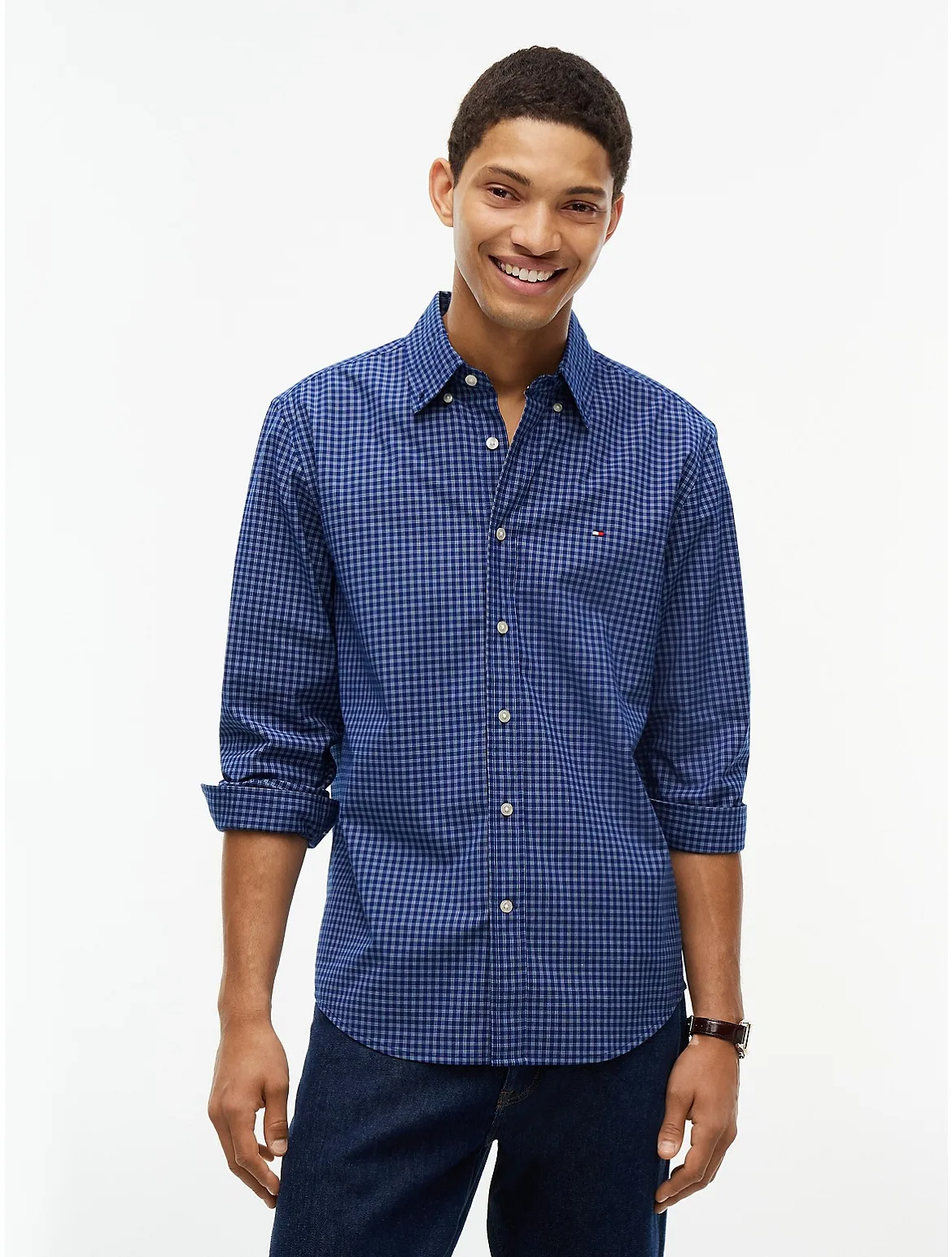 Regular Fit Gingham Shirt by Tommy Hilfiger