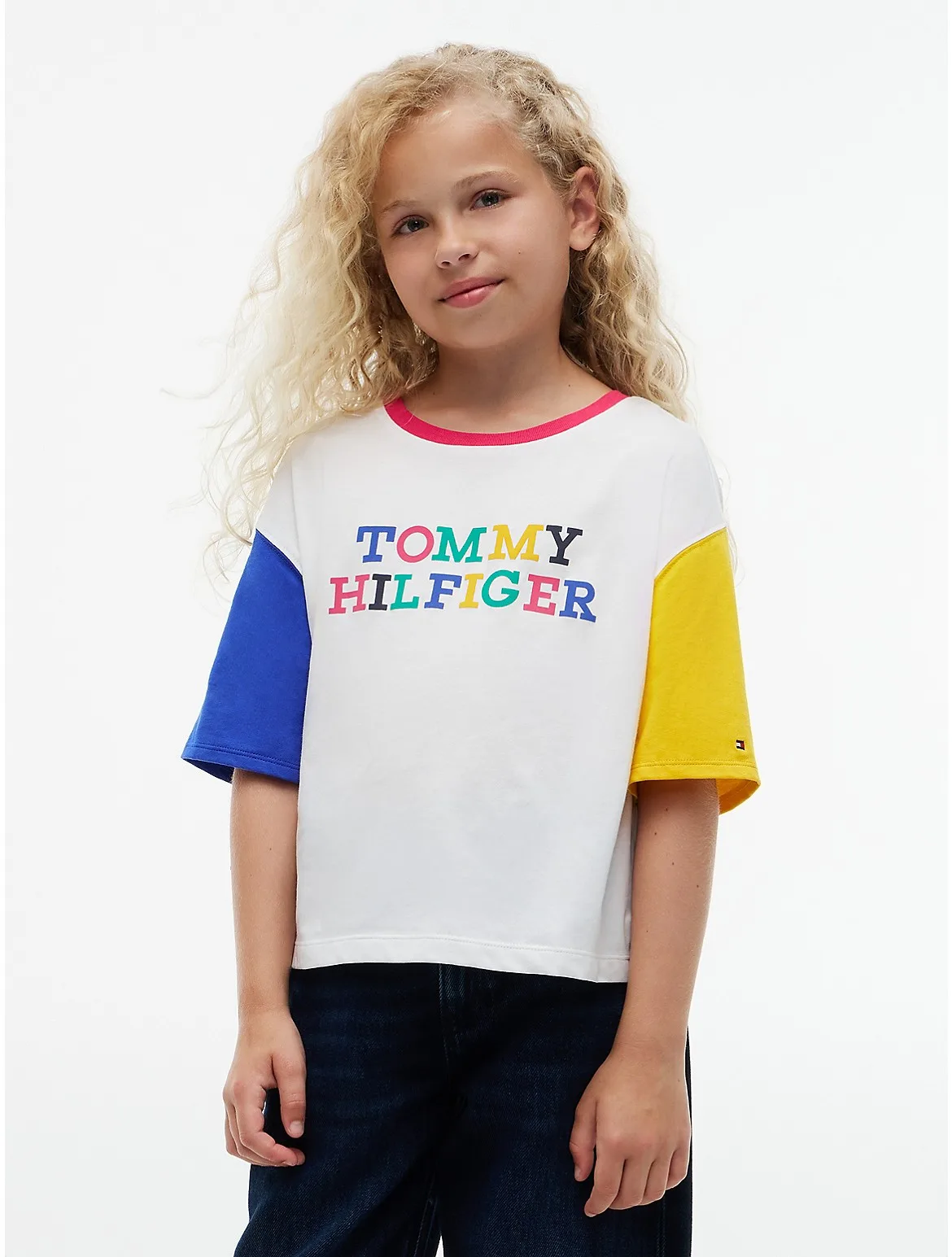 Multicolor Logo Colorblock T-Shirt by Tommy Hilfiger